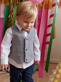 Baby-Babyset voor jongens met hemd, vlinderdas en vest