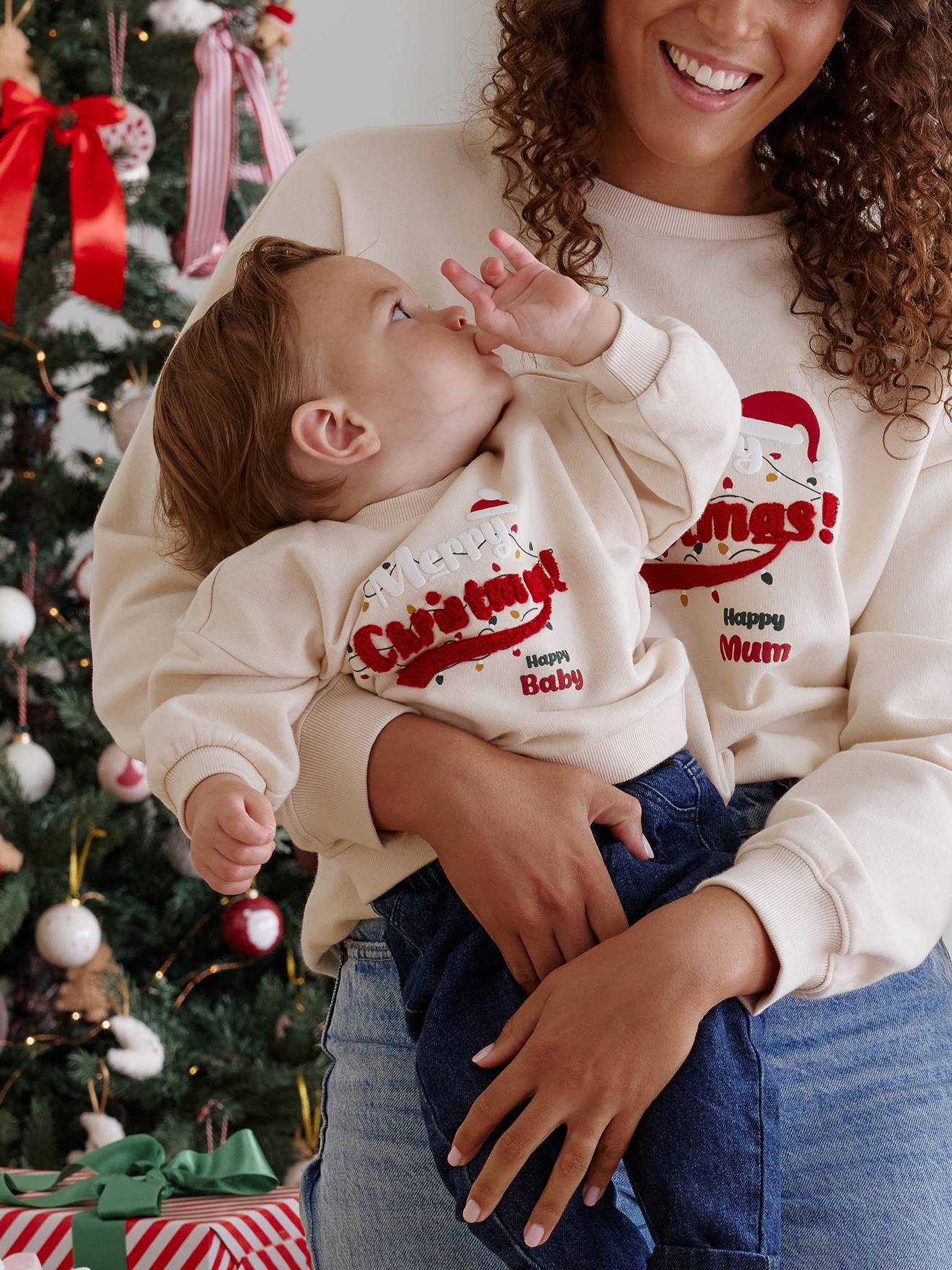 Kerst sweater baby familie capsule vanille