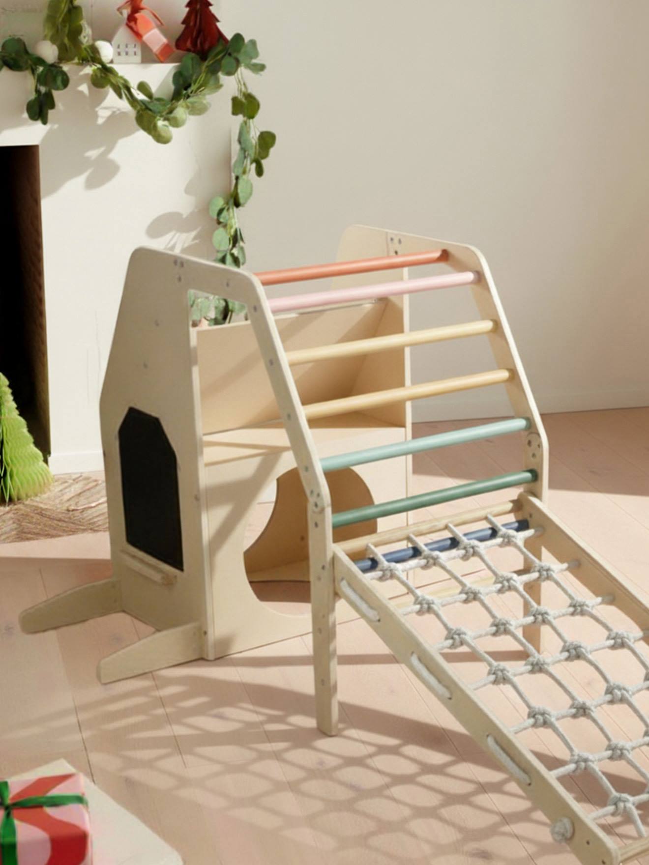 Parcours voor motorische vaardigheden huis in FSC® hout hout