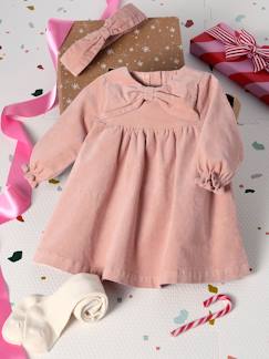 Baby-Babyset voor babymeisjes, jurk, heupband, panty's, geschenkdoos voor Kerstmis
