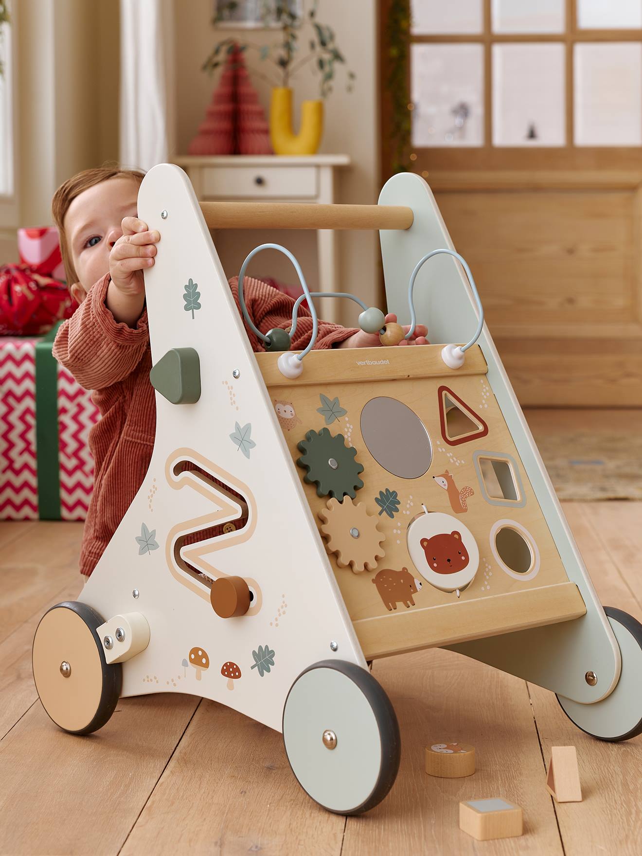 Loopwagen met remmen GREEN FOREST van FSCĀ®-hout hout