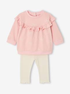 Baby-Set sweater met ruche + legging baby