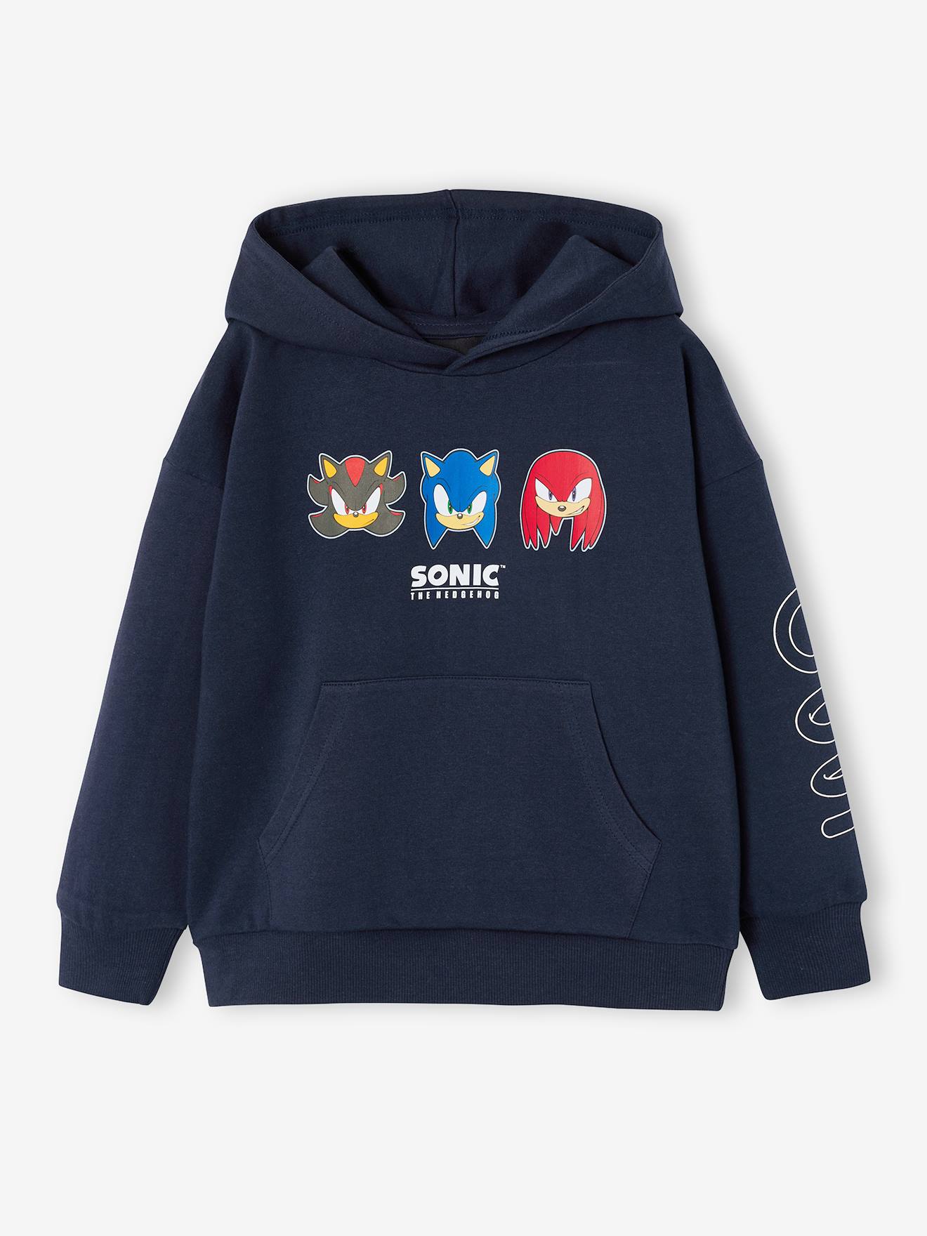 Sweater met capuchon jongen SONIC marineblauw