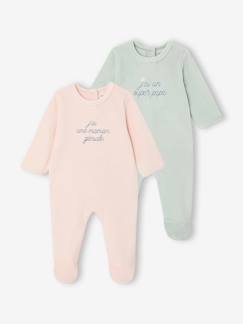 Baby-Pyjama, surpyjama-Set van 2 pyjama's baby meisjes fluweel / velours