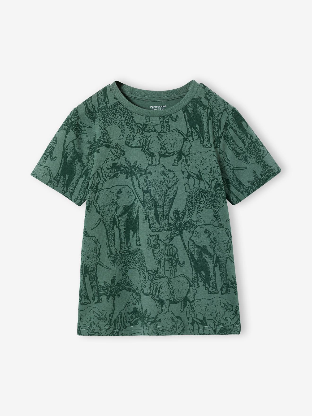 T-shirt voor jongens met print korstmos