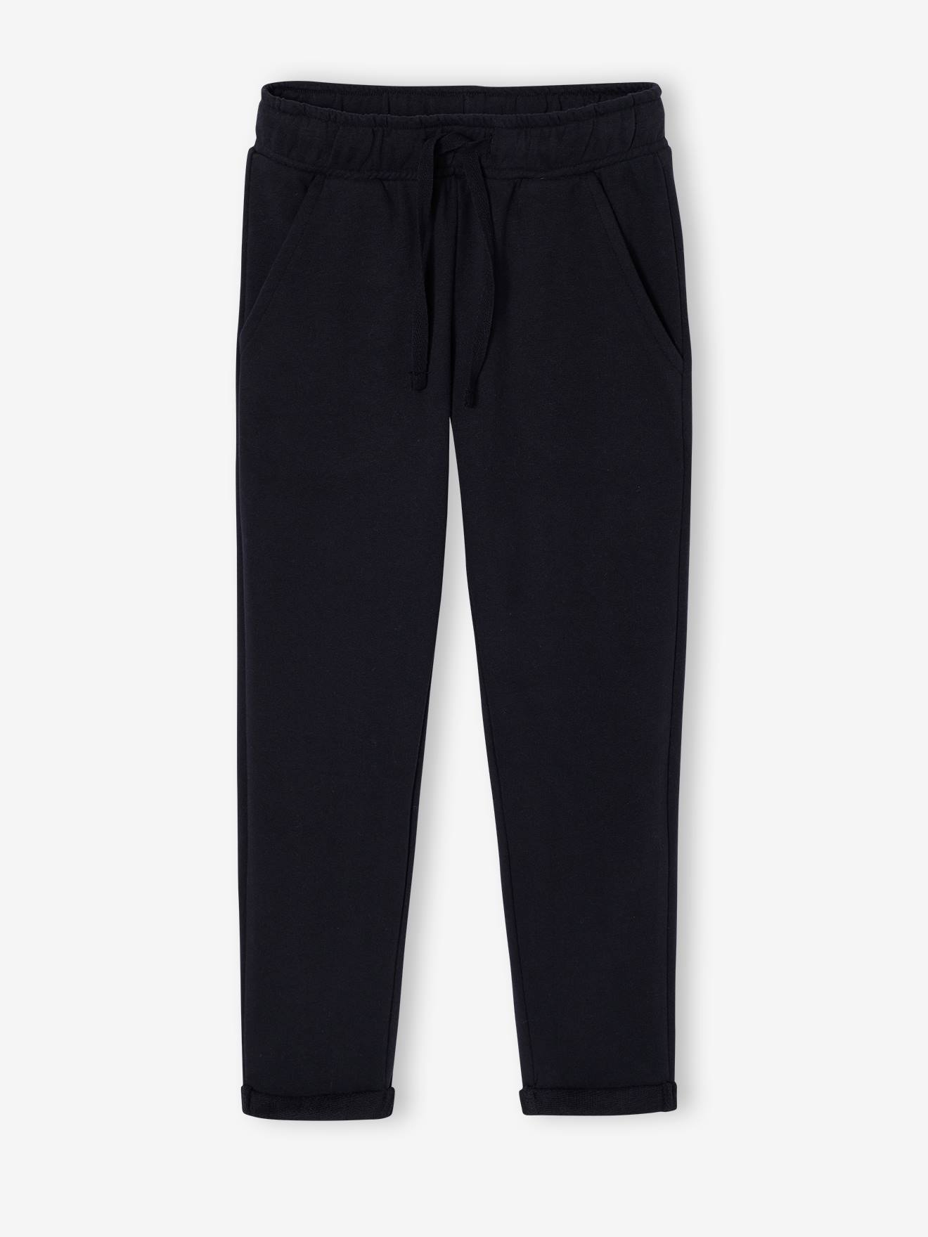 Broek jongen van molton zwart, bedrukt