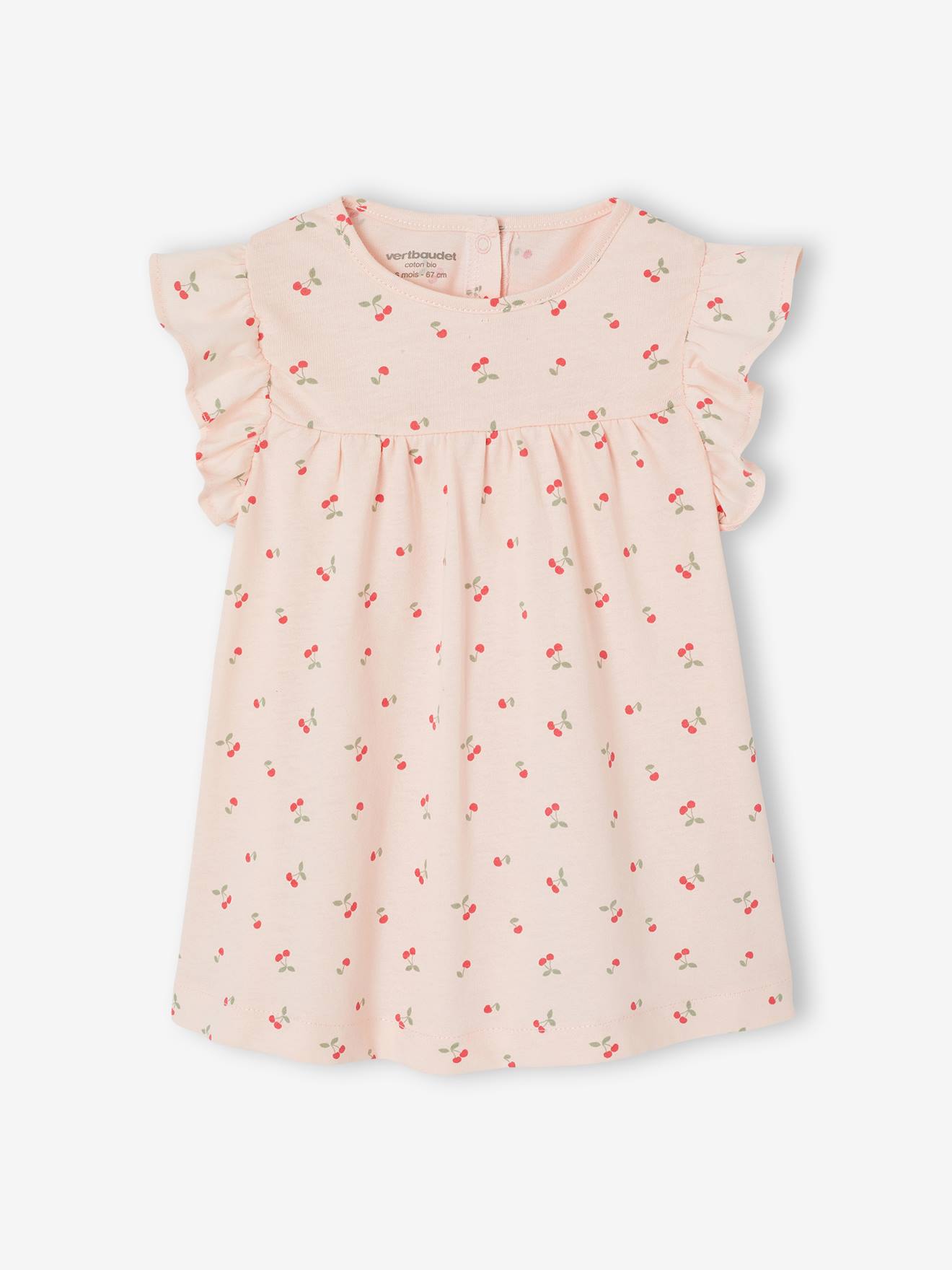 Jersey babyjurk rozen