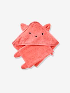 Baby-Badcape + washandje van biologisch katoen