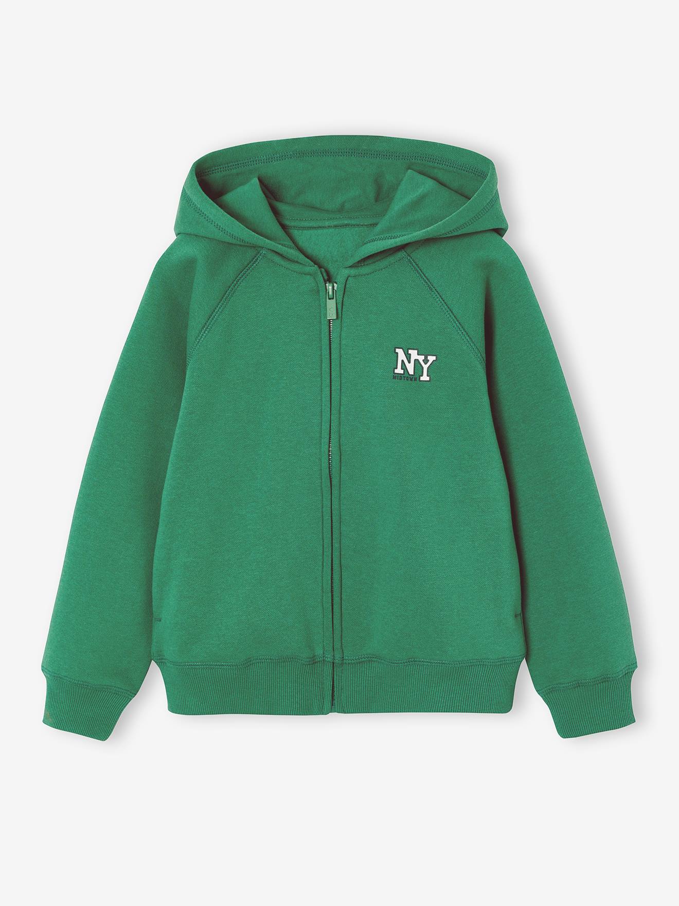 Sweater met rits jongen Basics groen