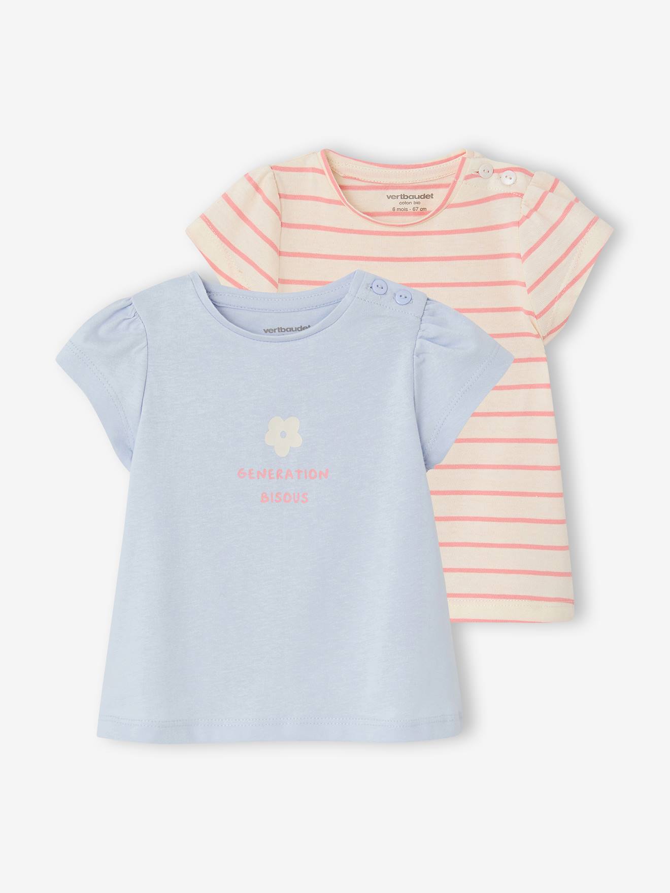T-shirt babymeisje fantasie lichtblauw