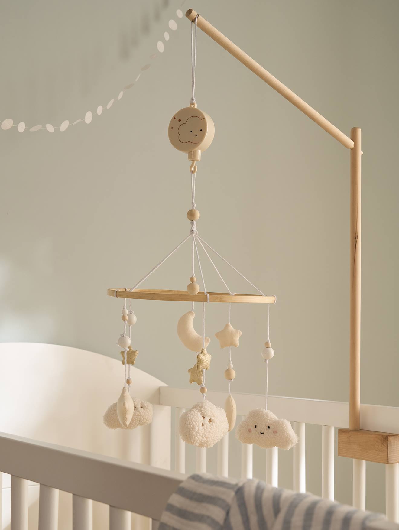 Muzikale mobiel Wolk beige