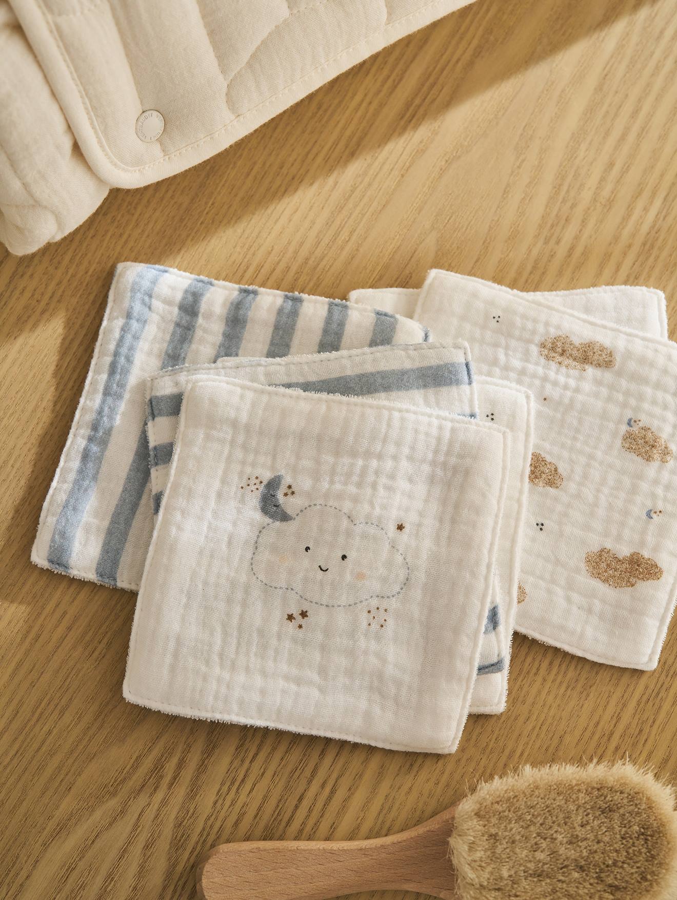 Set van 6 washandjes wit