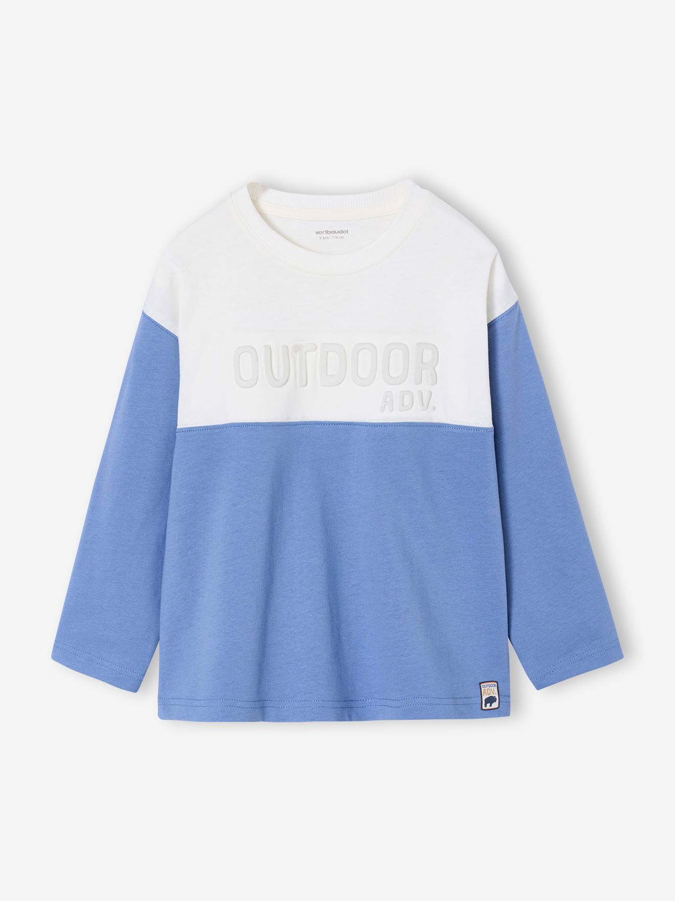 T-shirt met lange mouwen voor jongens blauw