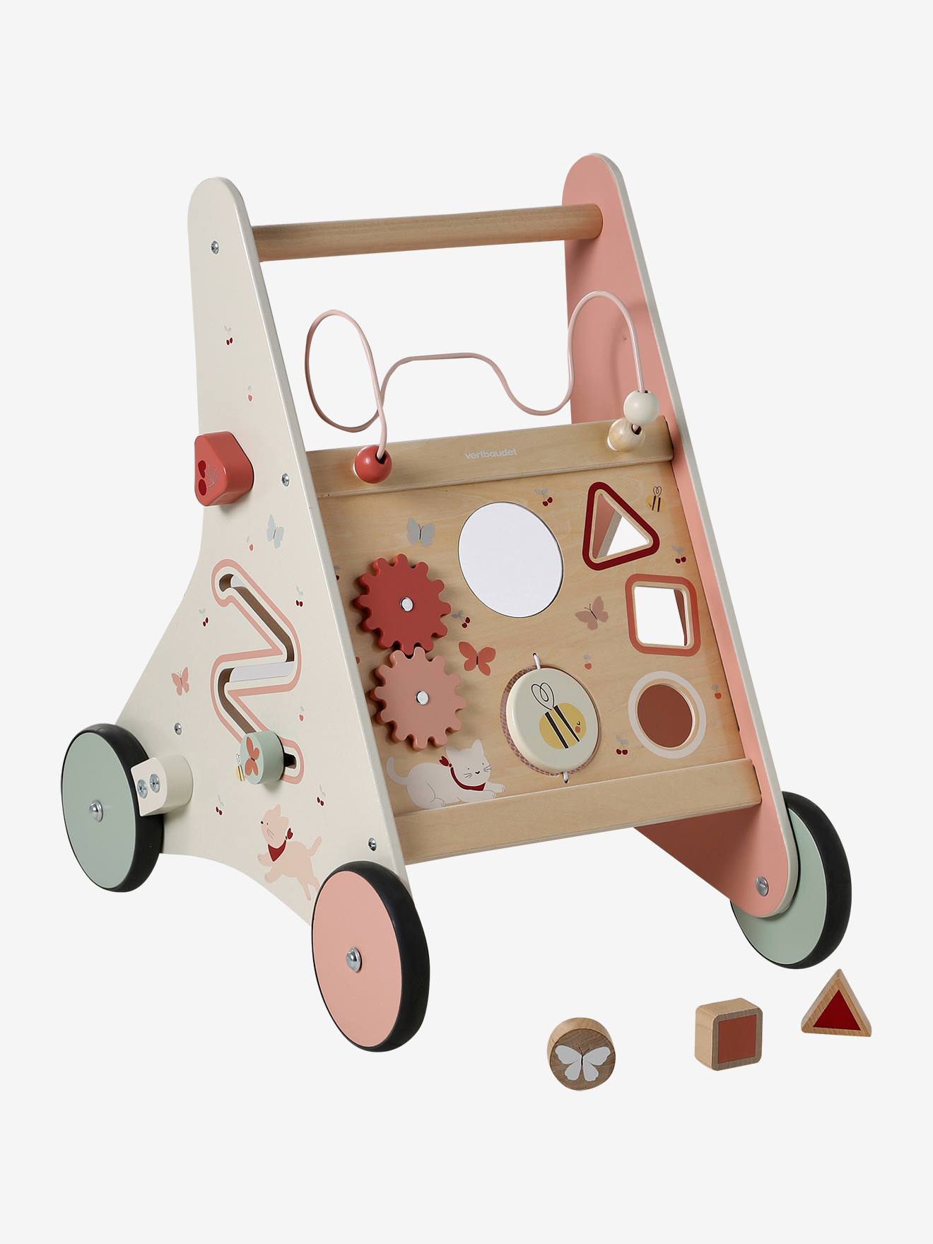 Loopwagen met remmen GREEN FOREST van FSCĀ®-hout rood