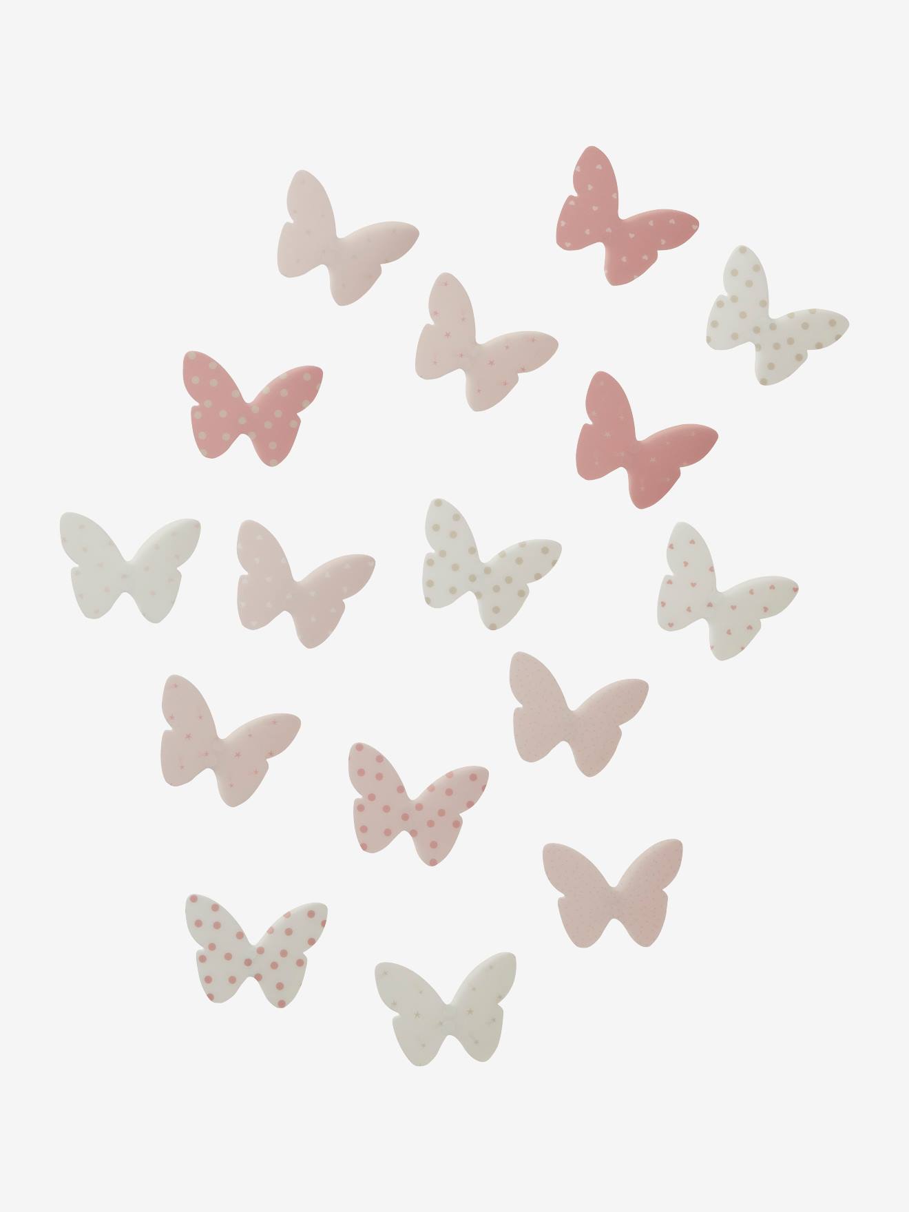 Set van 14 vlinders. roze
