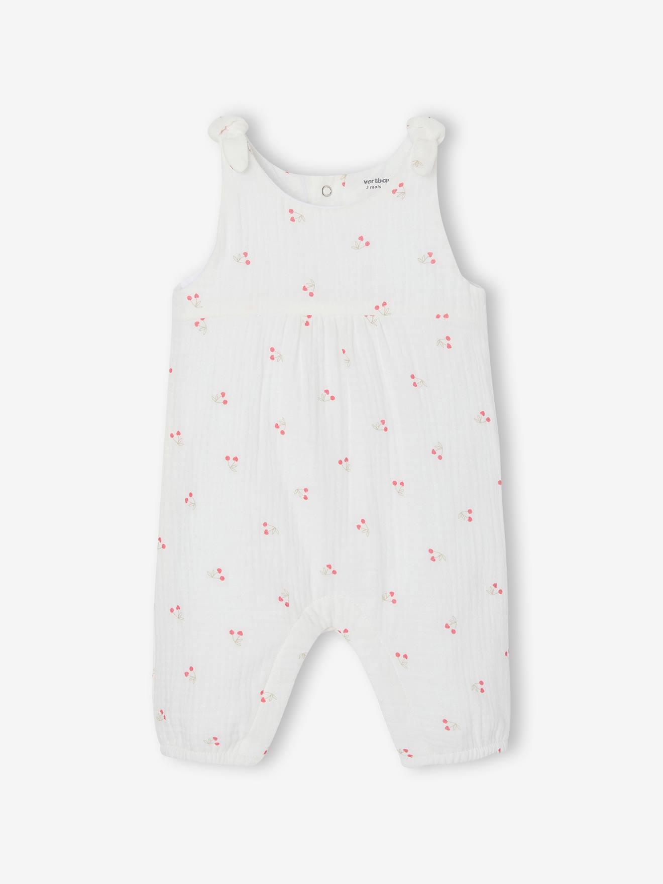 Boxpakje baby van geborduurd katoengaas beige