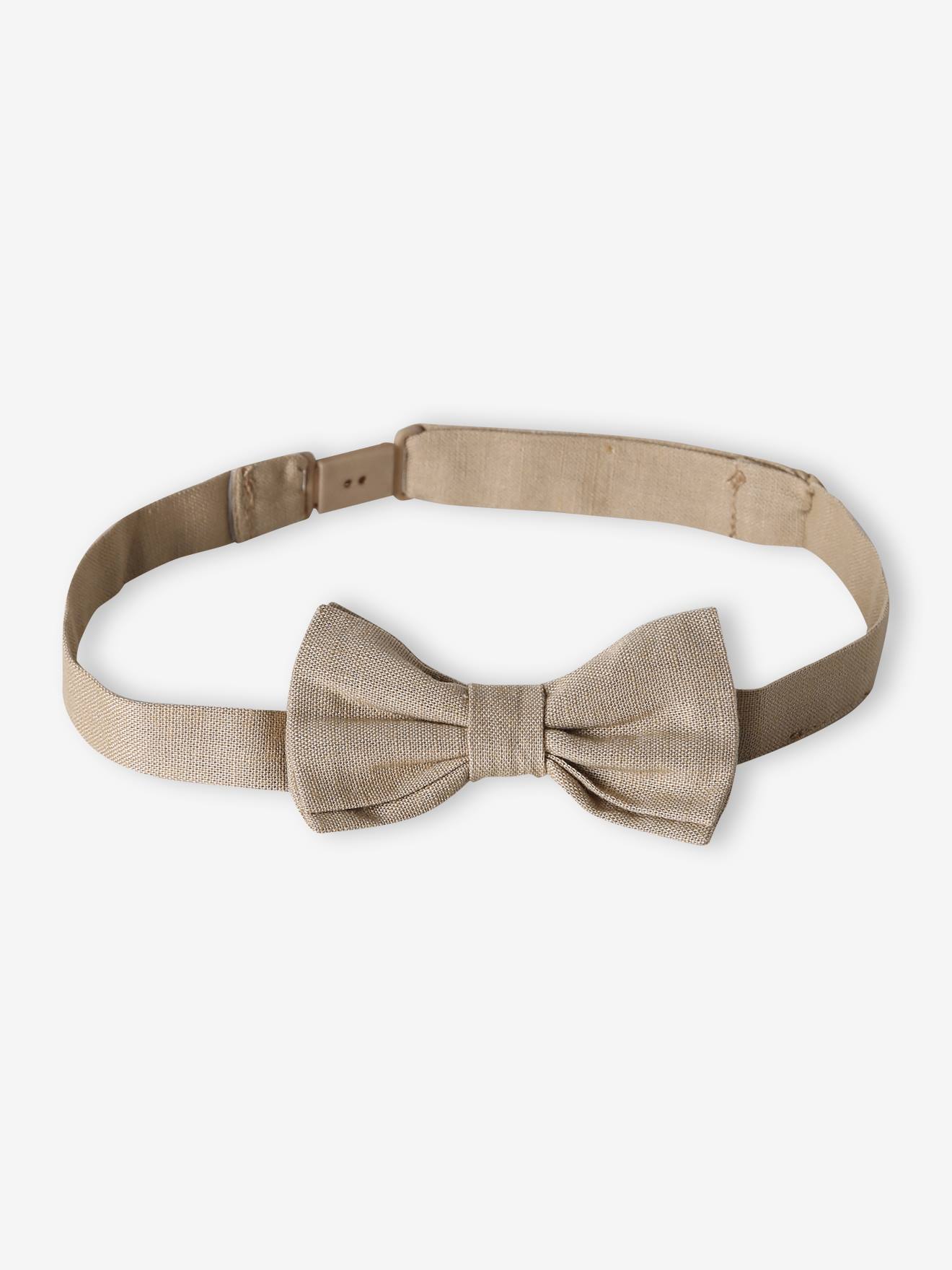 Effen vlinderdas jongens beige