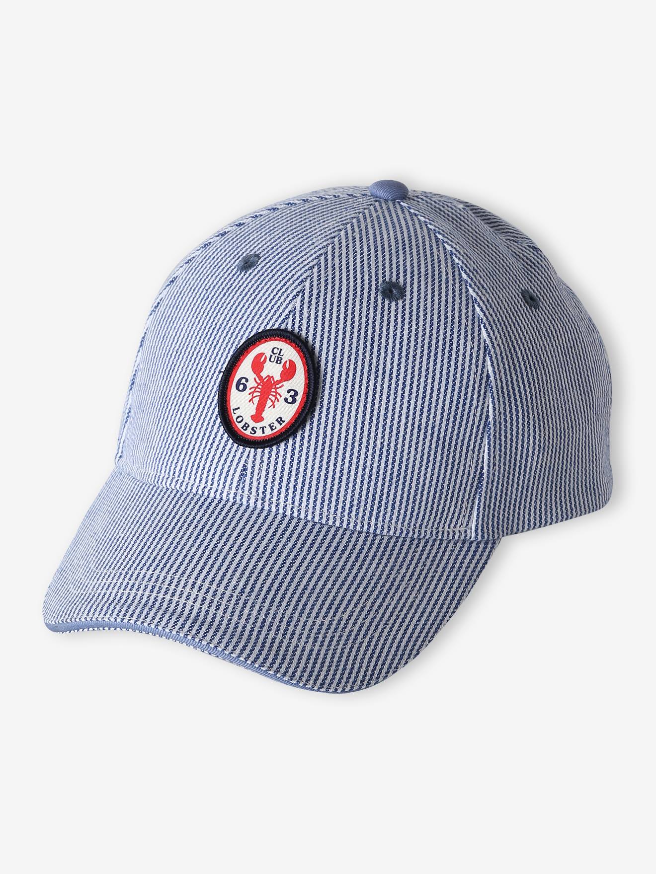 Pet voor jongens marineblauw, gestreept