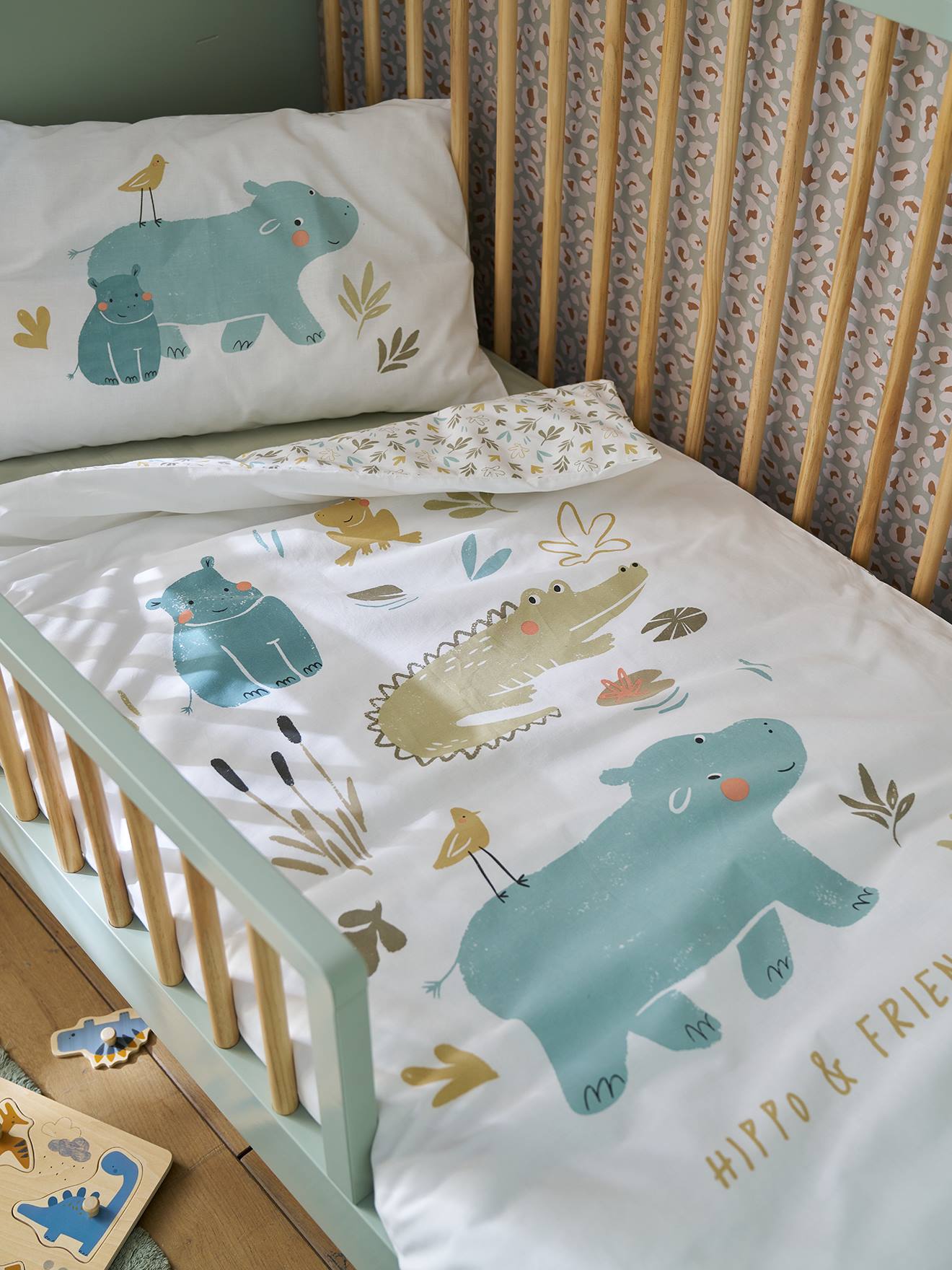 Bedovertrekset + kussensloop baby BAYOU meerkleurig