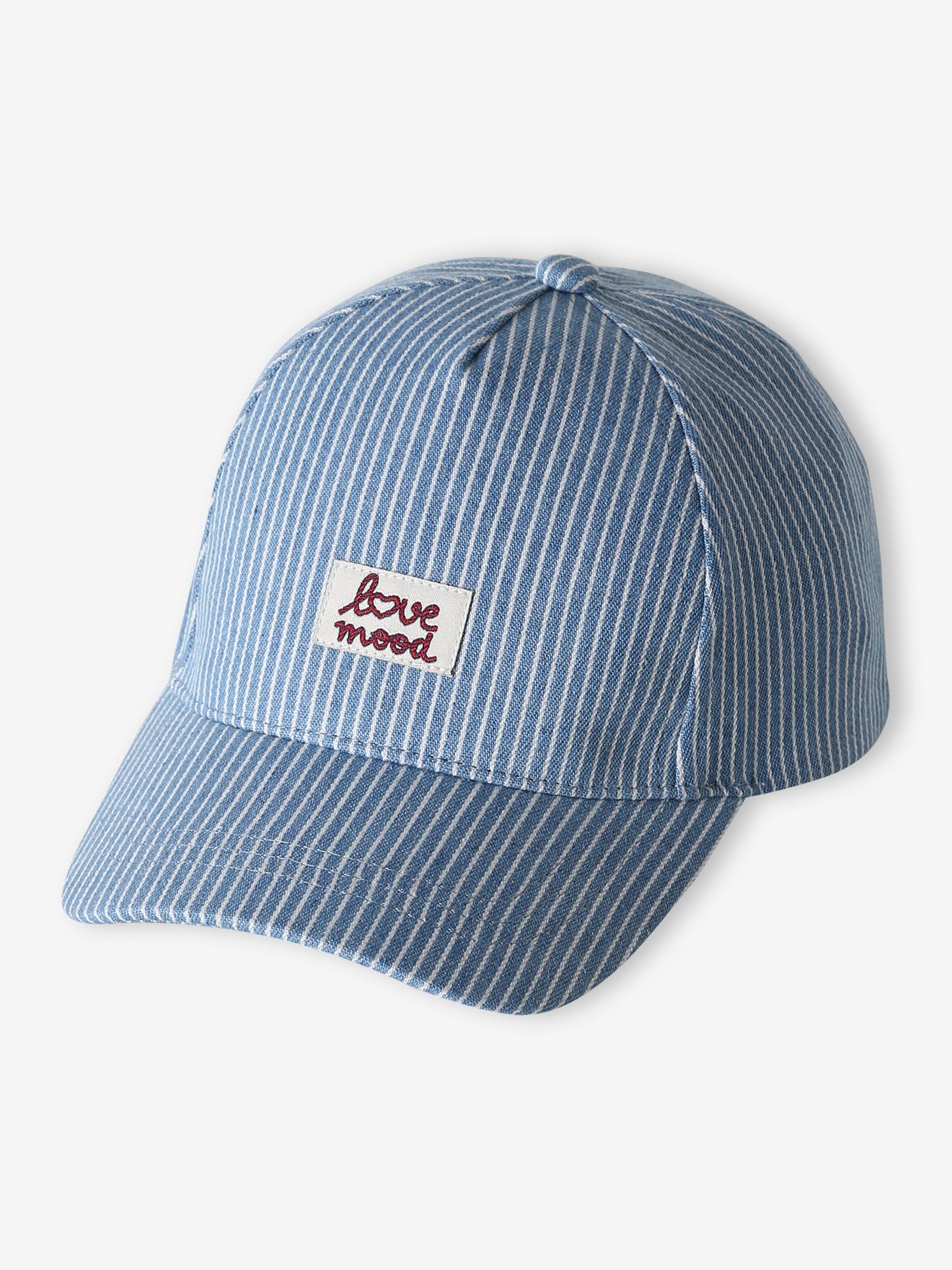Verstelbare pet blauw, gestreept