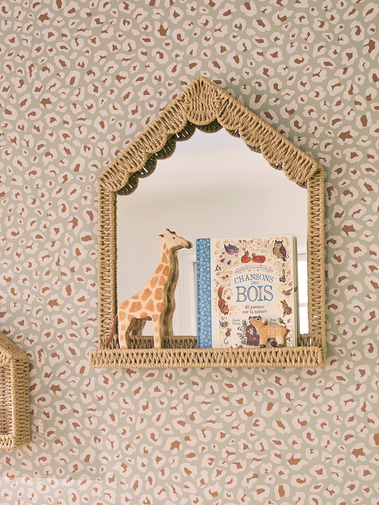 Spiegelhuis van papierkoord beige