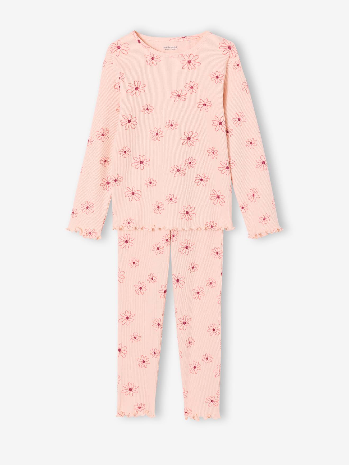Bloemen pyjama voor meisjes lichtroze
