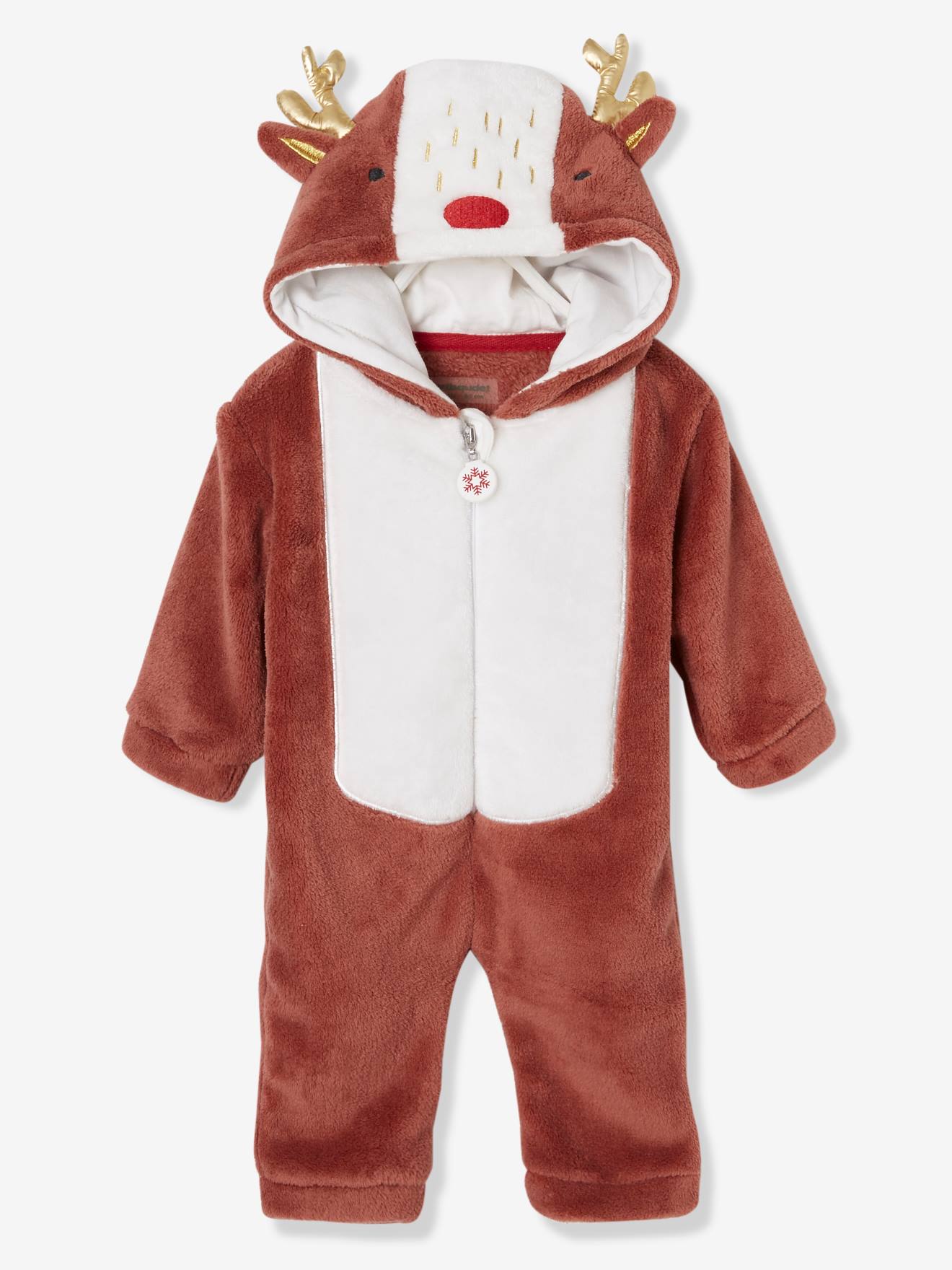 Jumpsuit baby rendier kerst mokka