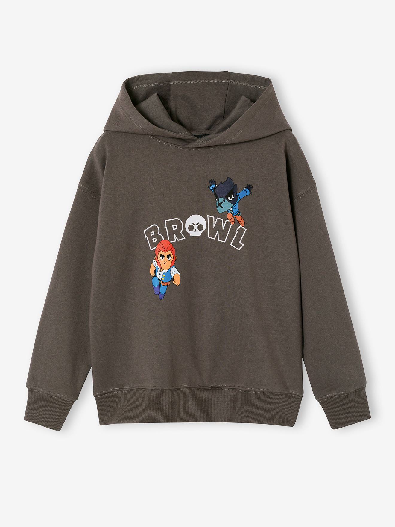 Sweater met capuchon jongen BRAWL STARS muisgrijs