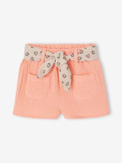 Baby-Short voor babymeisjes met bedrukte riem