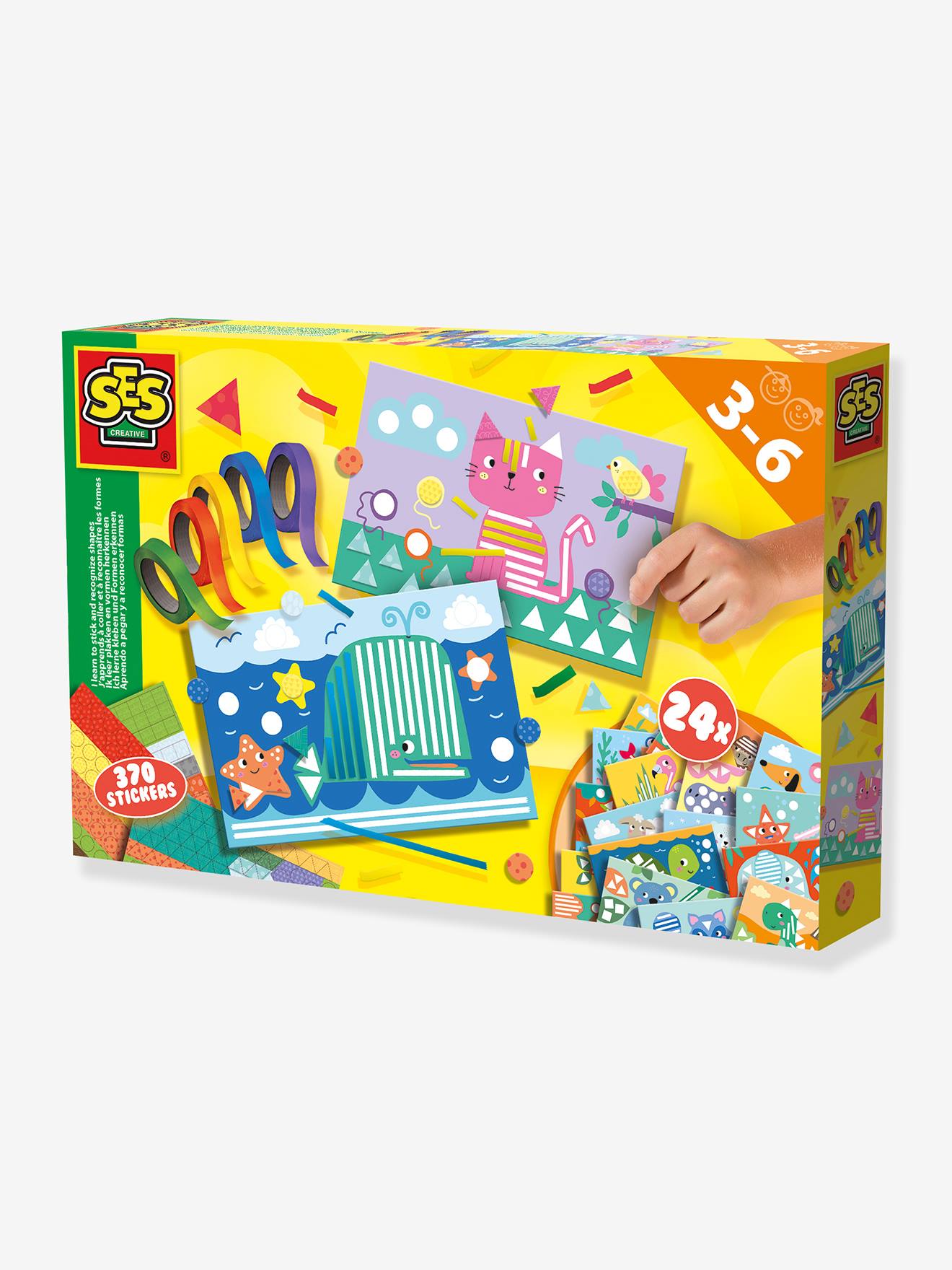 Creatieve koffer om de vormen en kleuren van SES Creative te leren meerkleurig