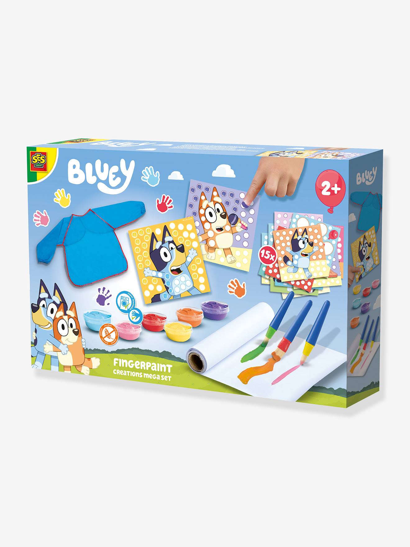 Mega koffer met creaties met vingerverf Bluey SES Creative meerkleurig