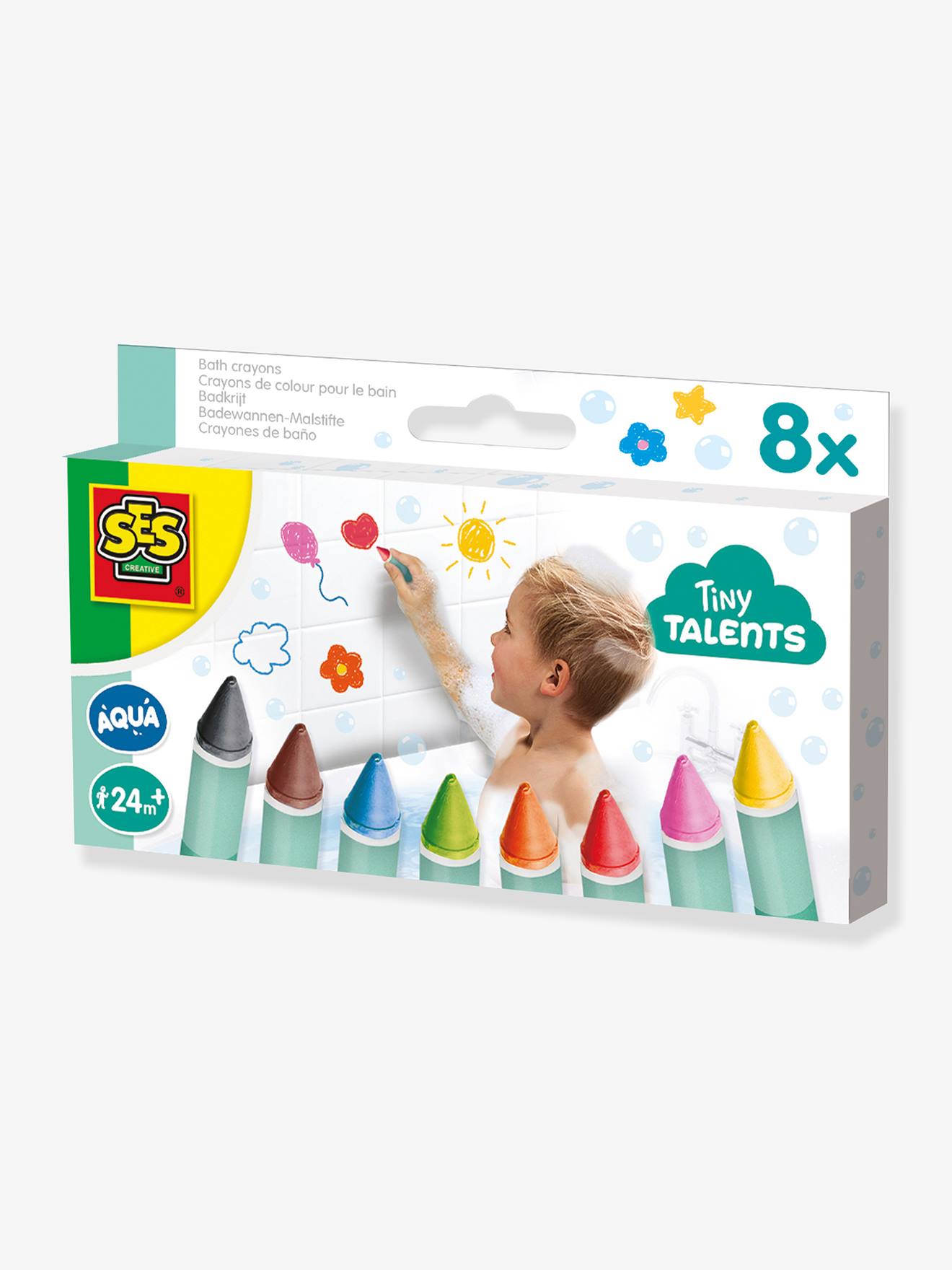 Badkamerpotloden 8 kleuren SES Creative meerkleurig