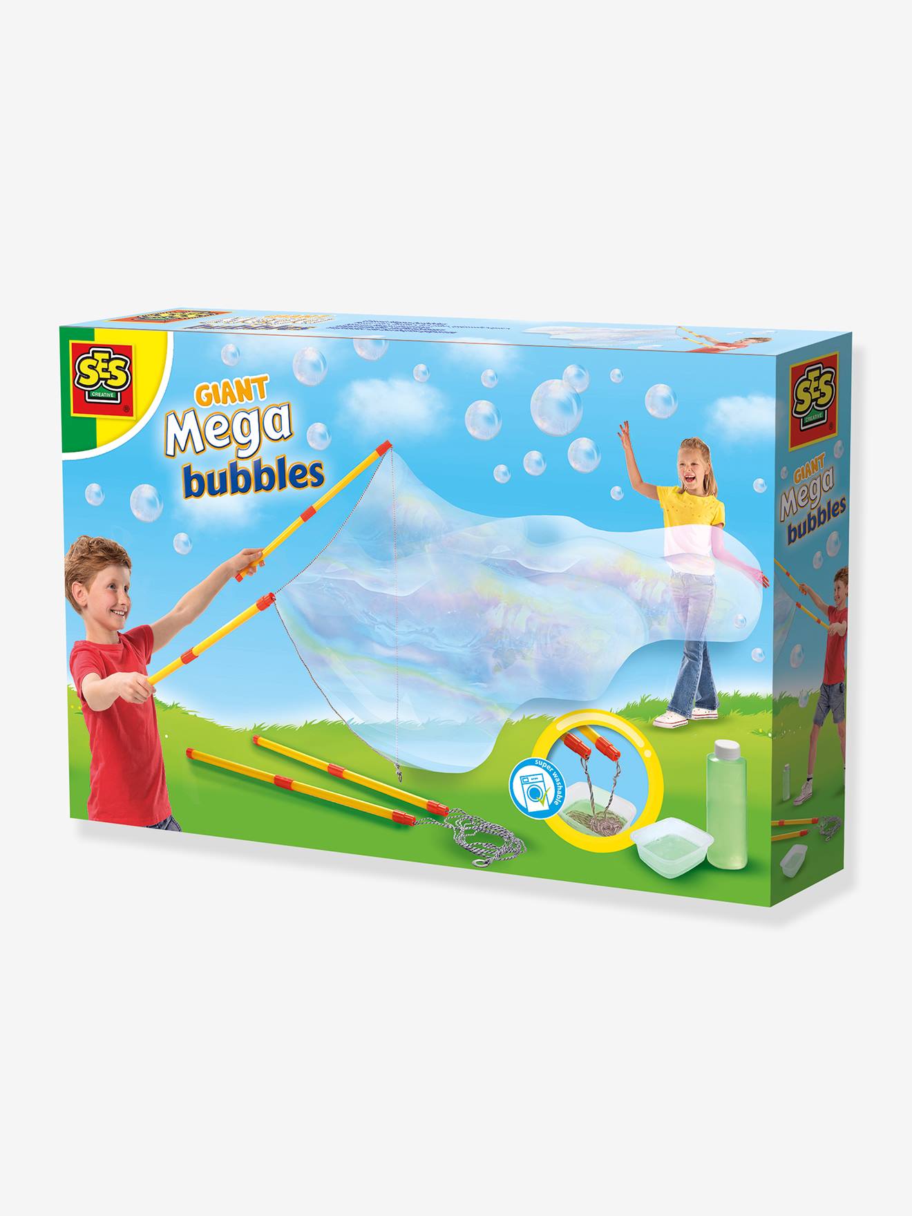 XXL bellenblaasset met SES Creative toverstaf meerkleurig