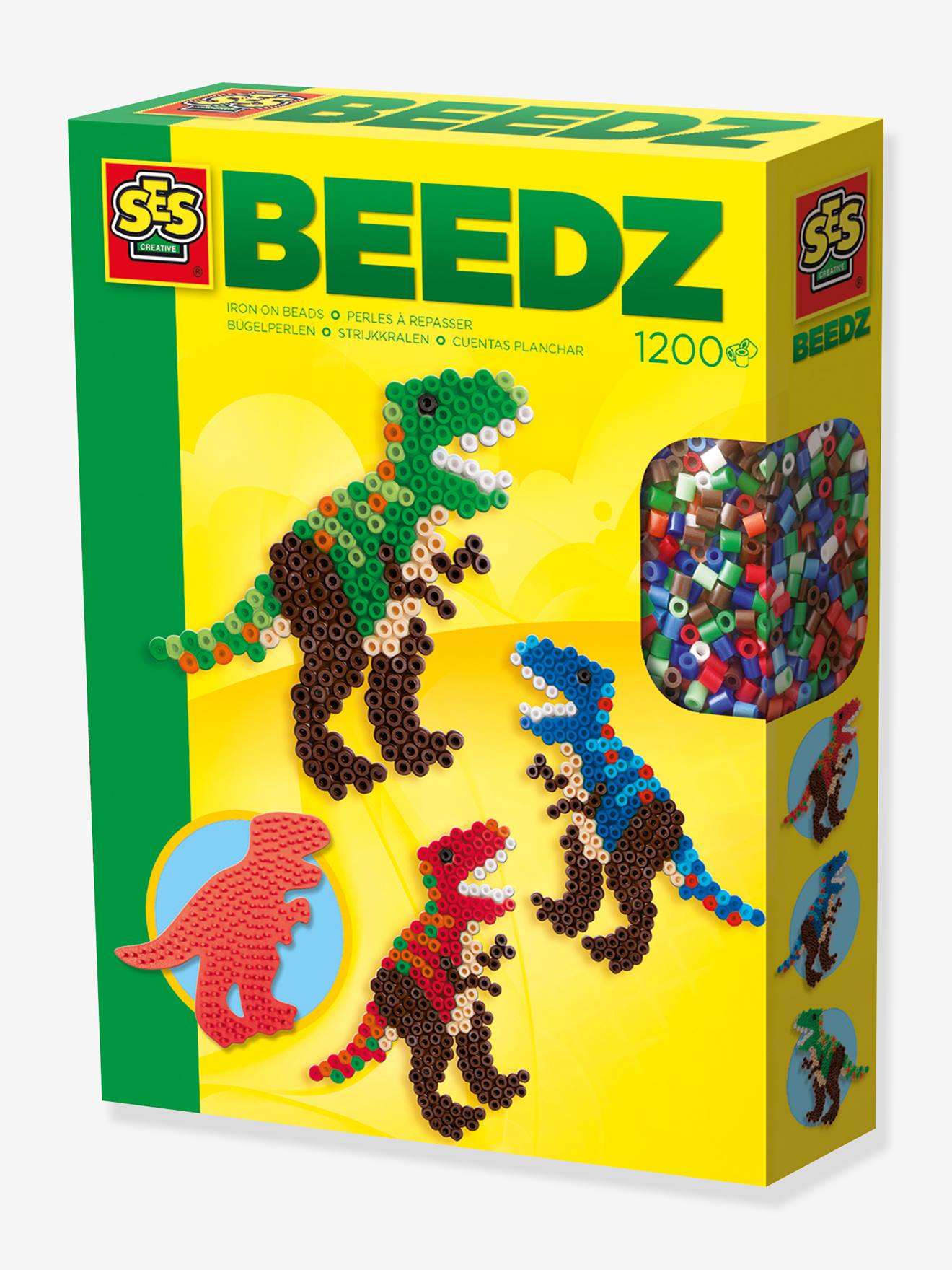 T-Rex strijkkralen set SES Creative meerkleurig