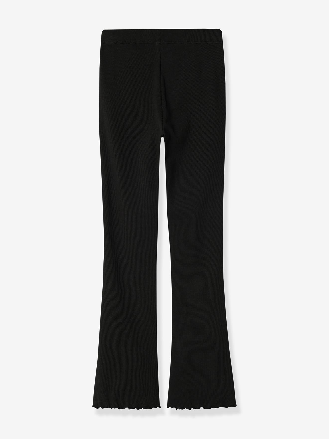 Bootcut legging voor meisjes met golvende rand NAME IT zwart