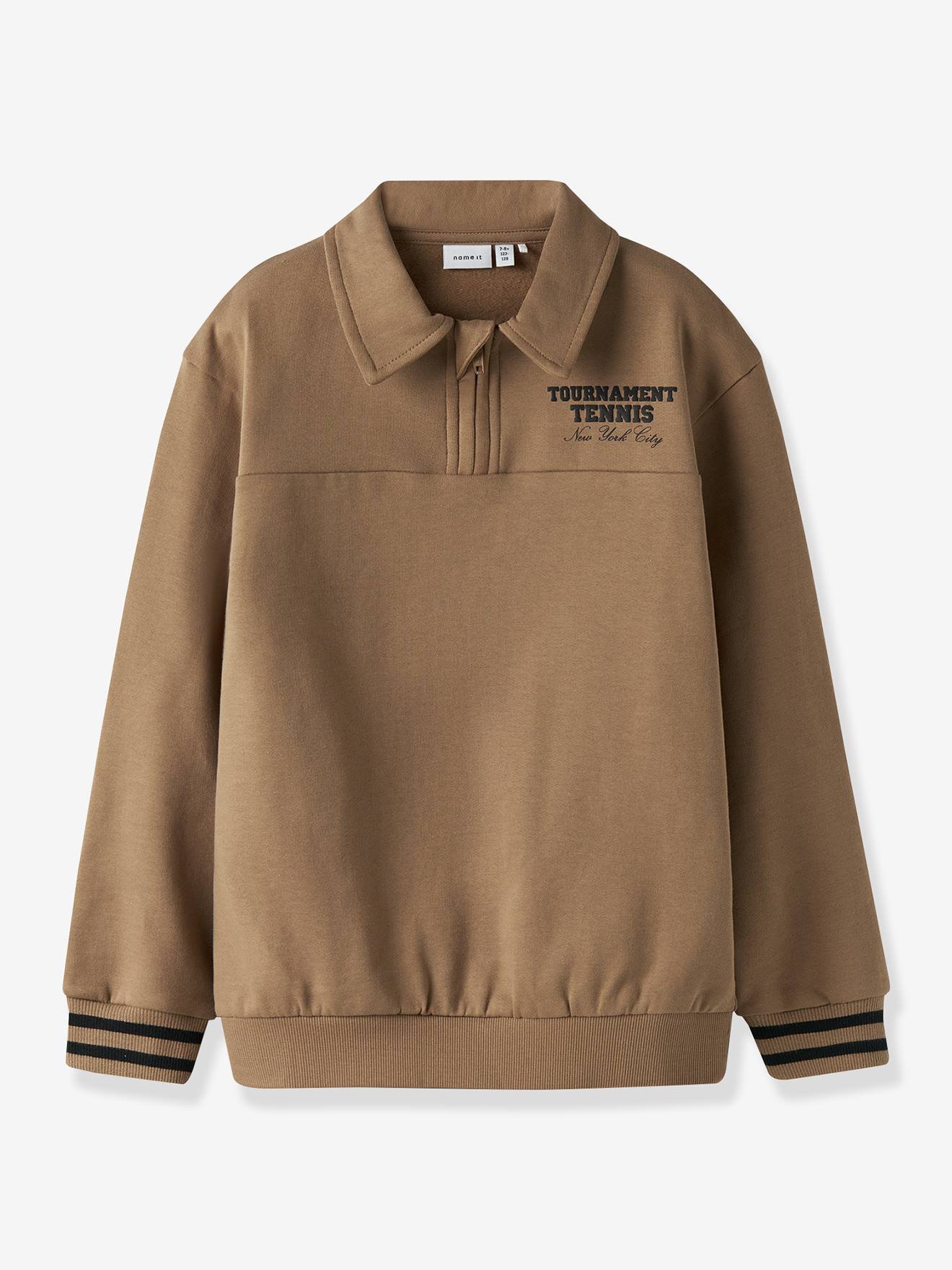 Sweater jongen polo kraag NAME IT cappuccino