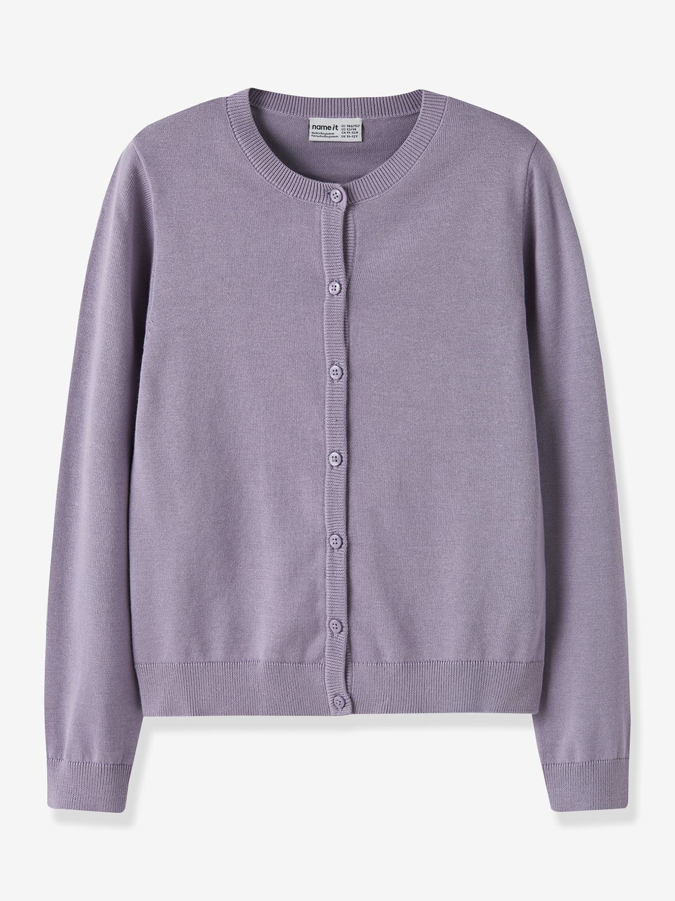 Vestje voor meisjes van fijn gebreid katoen NAME IT lavendel