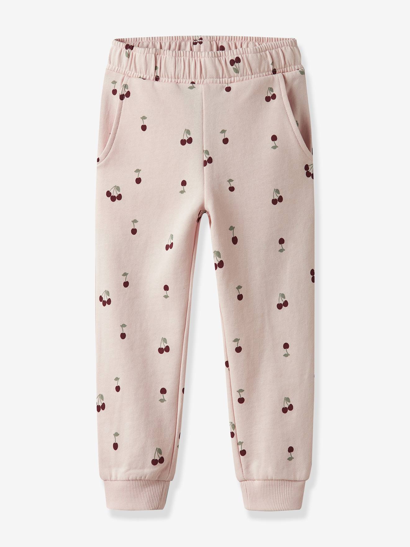 NAME IT joggingbroek voor meisjes met kersenprint roze (poederkleur)