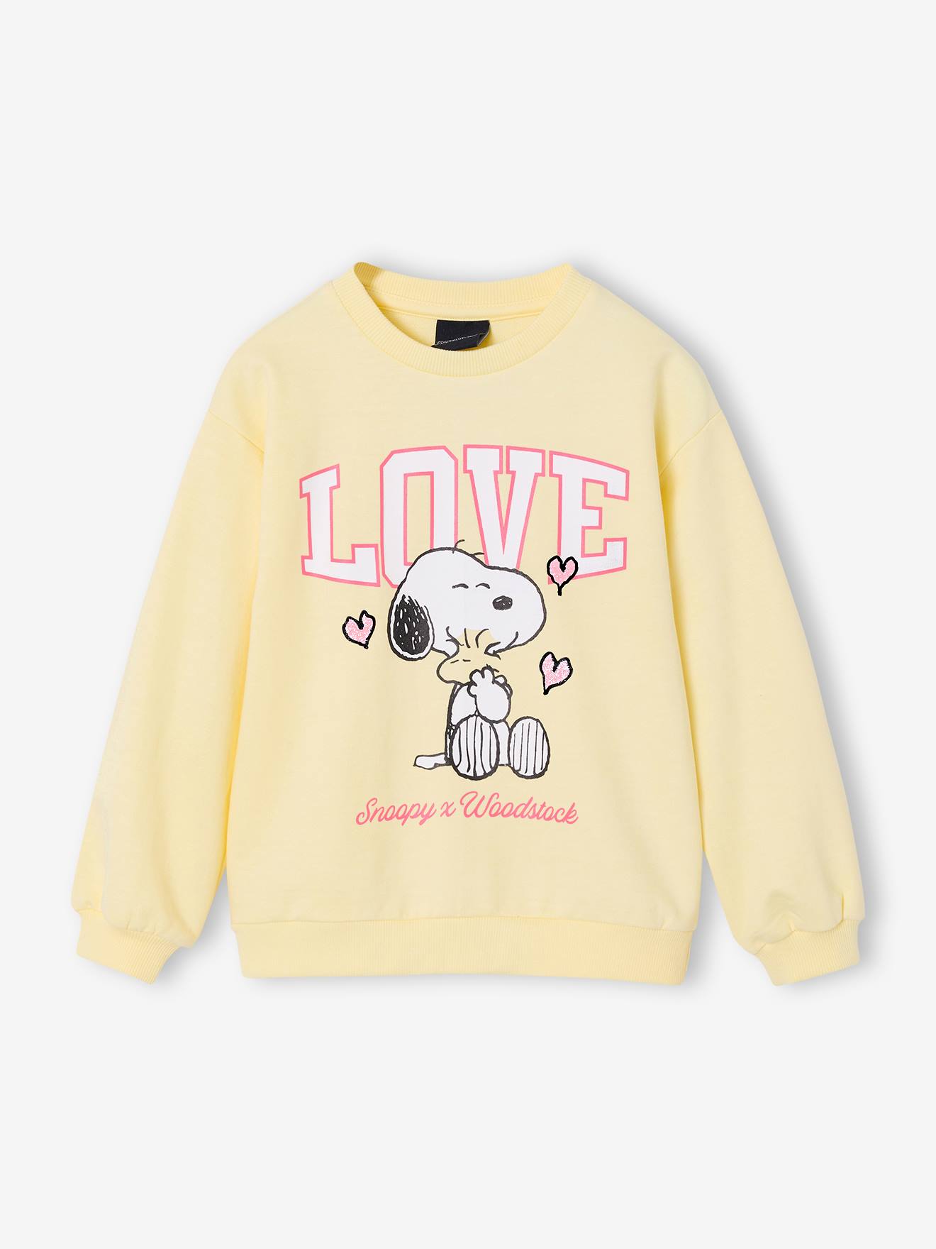 Sweater meisje Snoopy pastelgeel