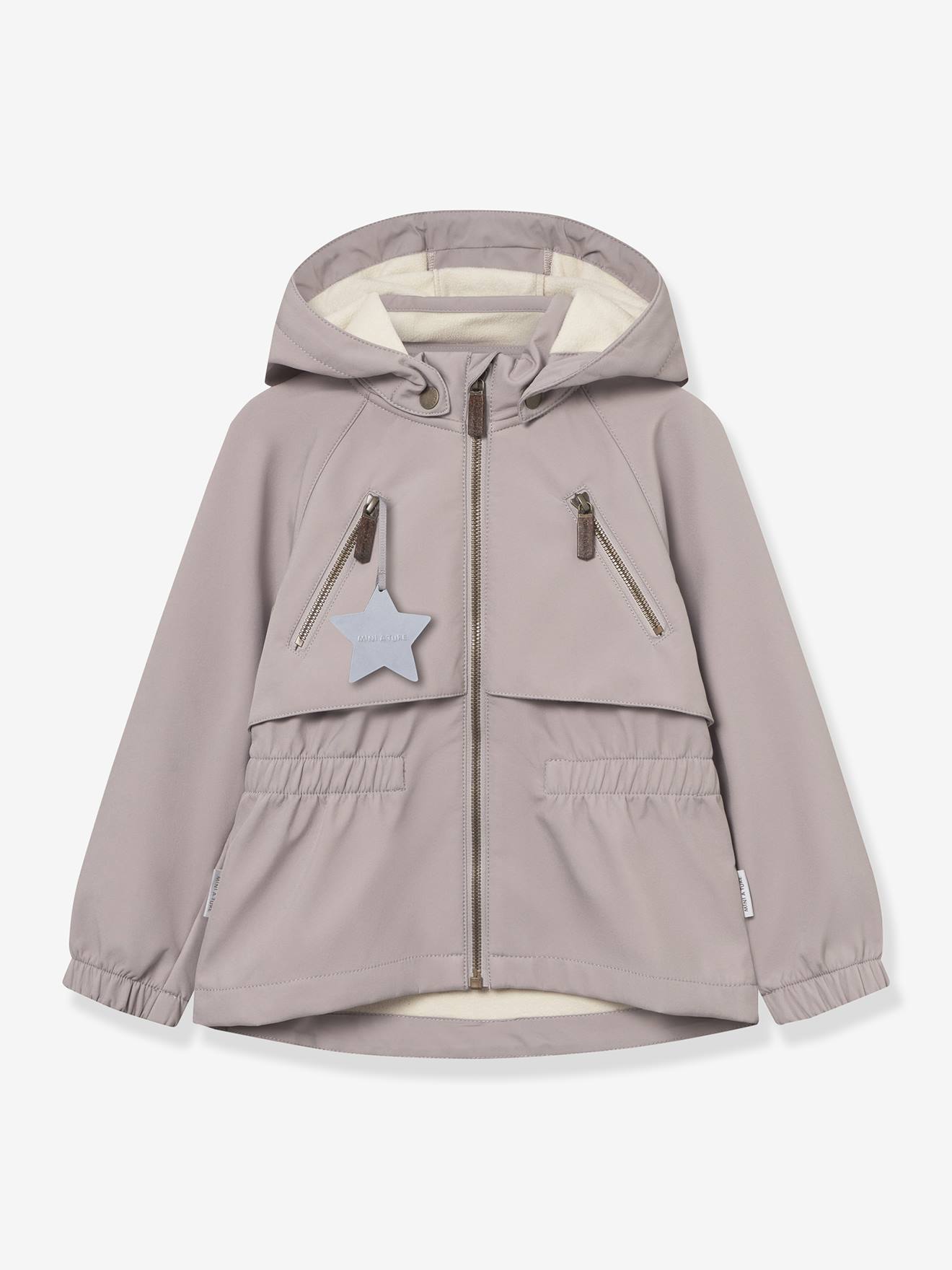 Softshell meisjesjas met capuchon, winddicht en waterafstotend MATALGEA MINI A TURE zachtpaars