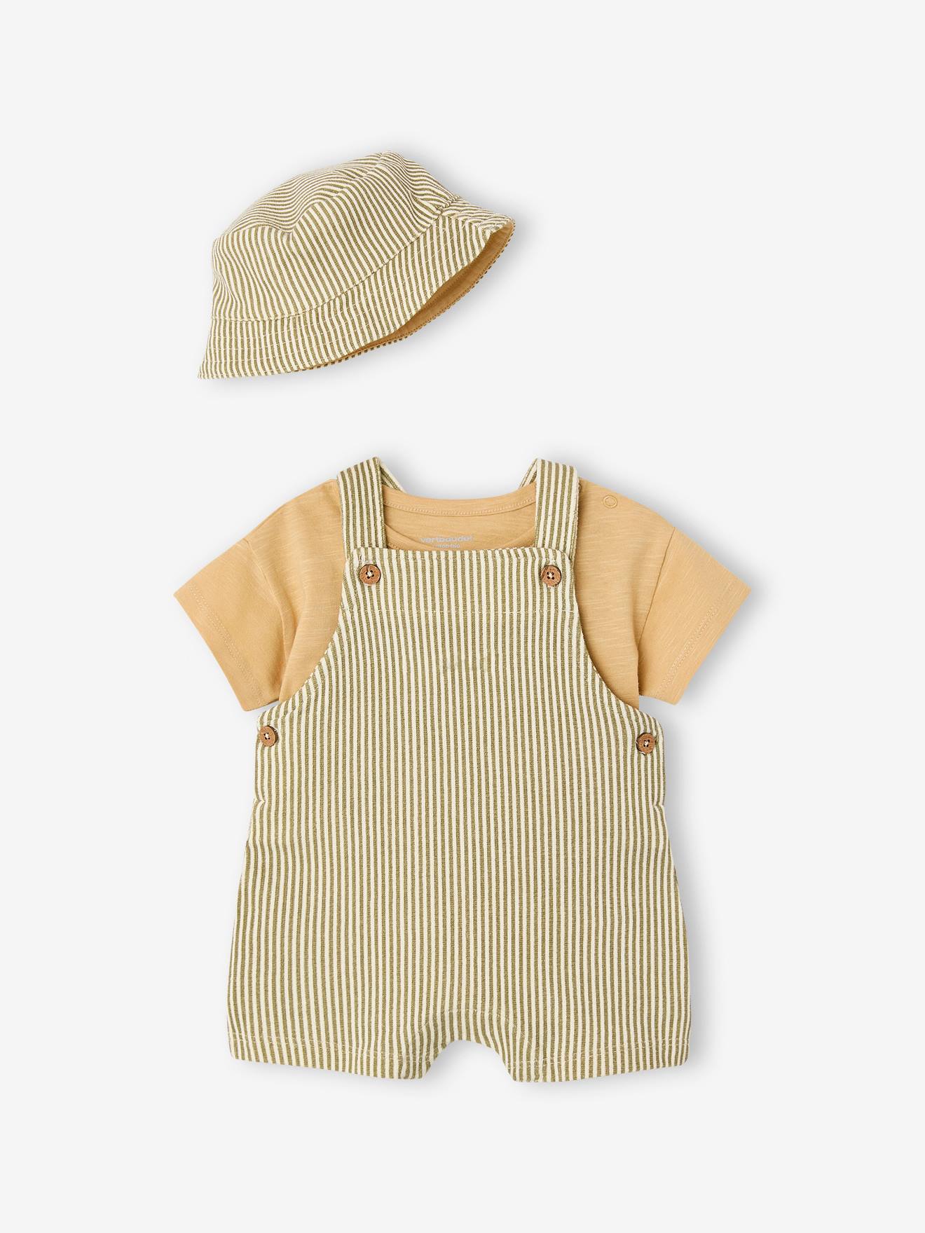 Babyset voor babyjongens, salopet en pakje cappuccino