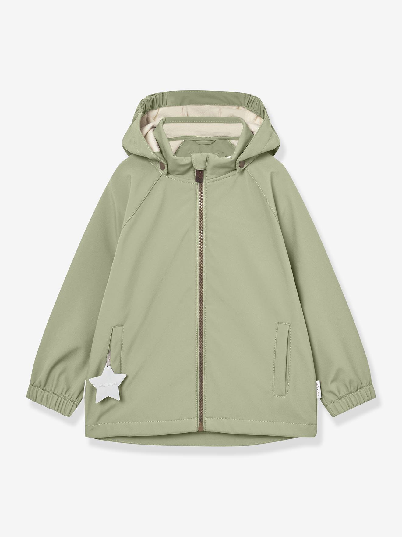 Softshell babyjas met capuchon, winddicht en waterafstotend MATADEN MINI A TURE groen