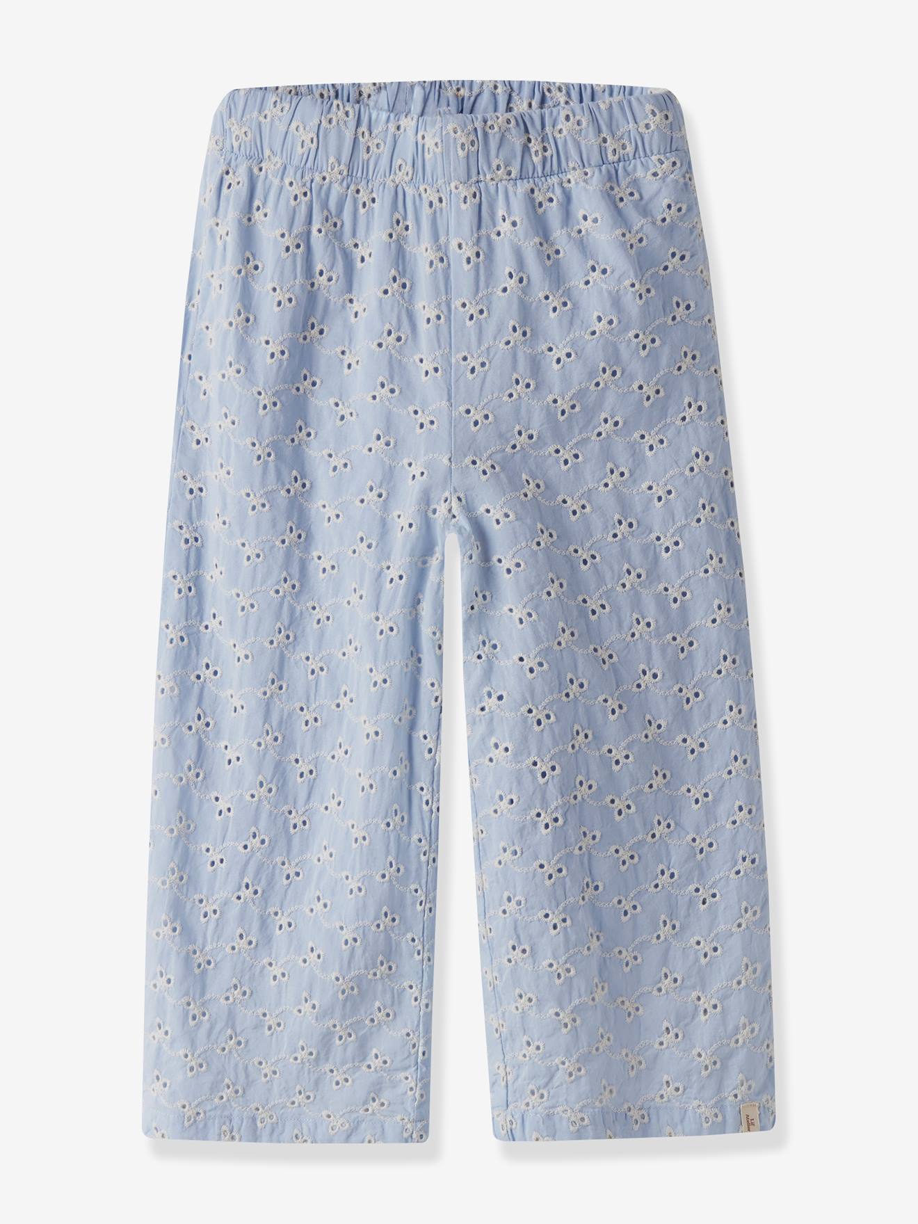 Wijde broek voor meisjes LIL'ATELIER MINI lichtblauw