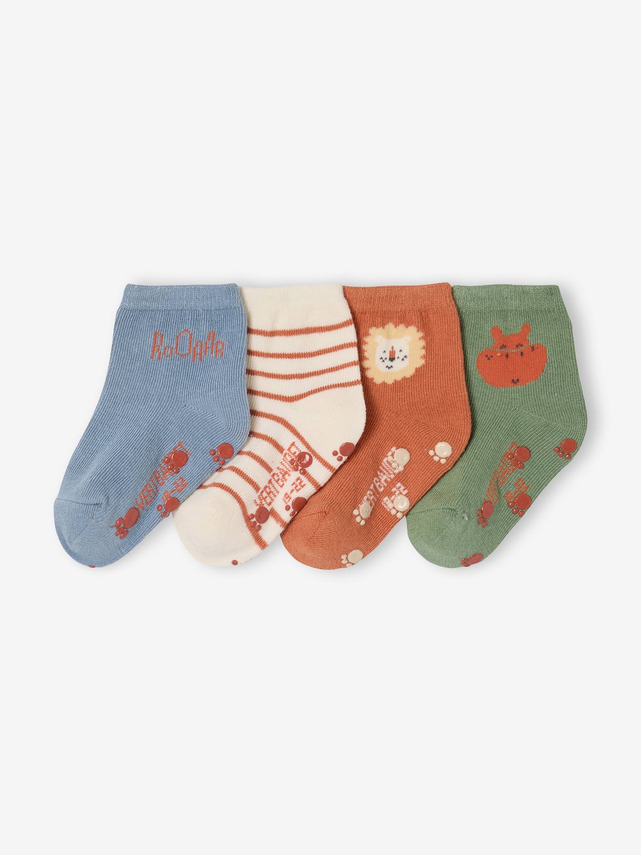 Set van 4 paar sokken baby jongen ijsblauw