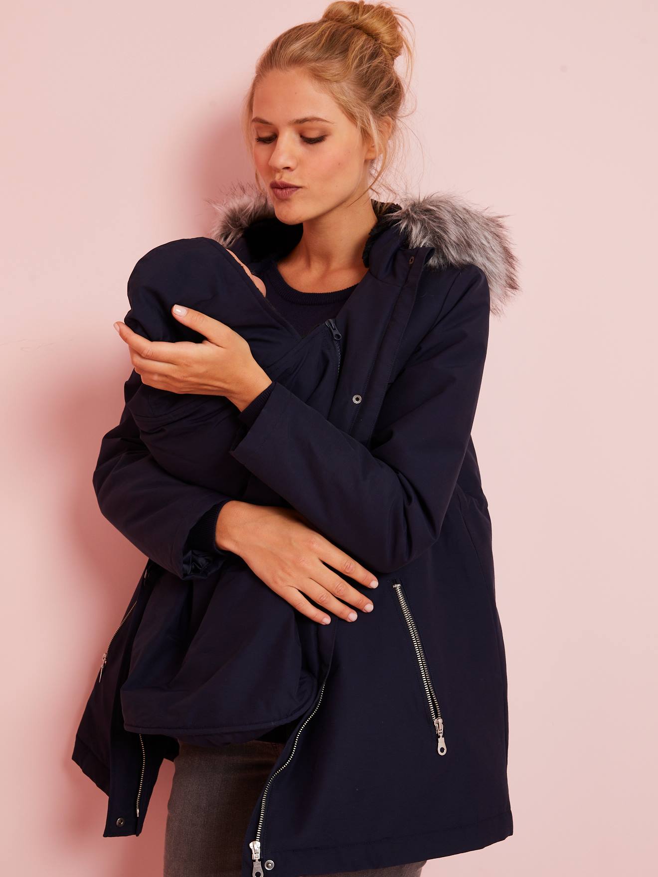 Meegroeiparka voor tijdens en na de zwangerschap, 3-in-1 inktblauw Meegroeiparka voor tijdens en na de zwangerschap, 3-in-1 inktblauw