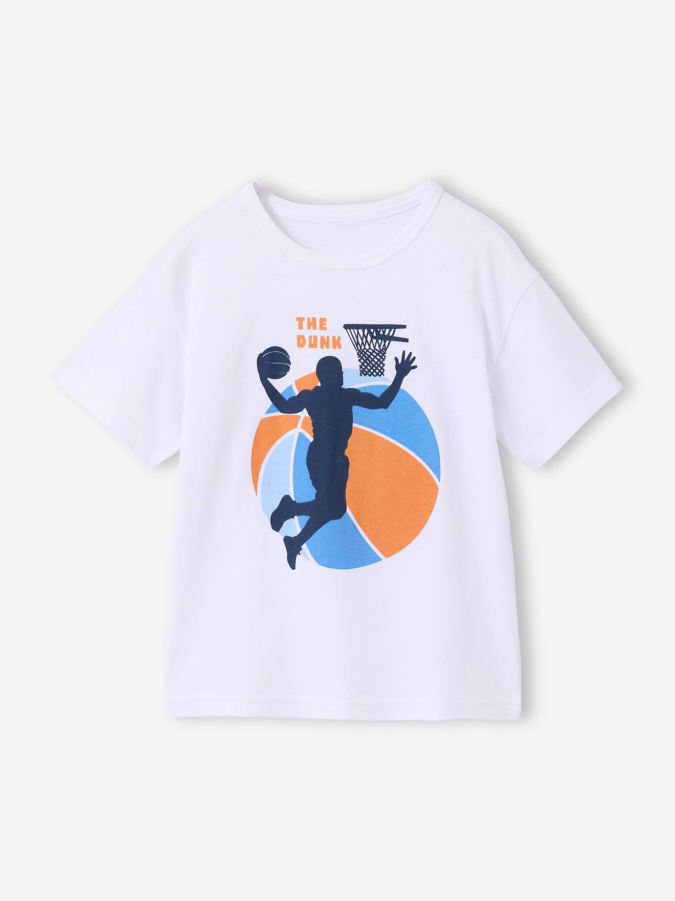 Jongensshirt met korte mouwen en grafisch ontwerp wit