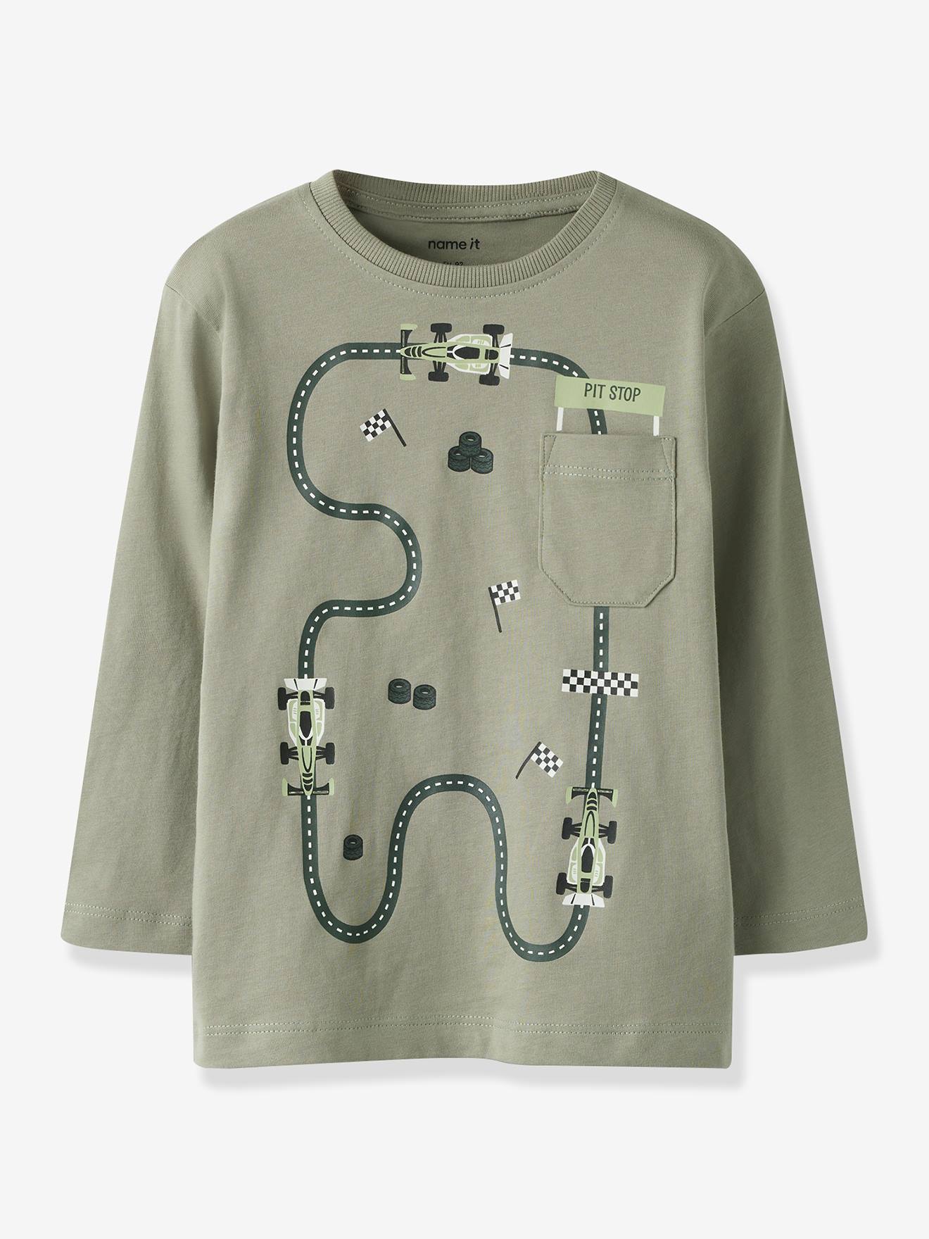 T-shirt voor jongens met borstzak NAME IT zandbeige