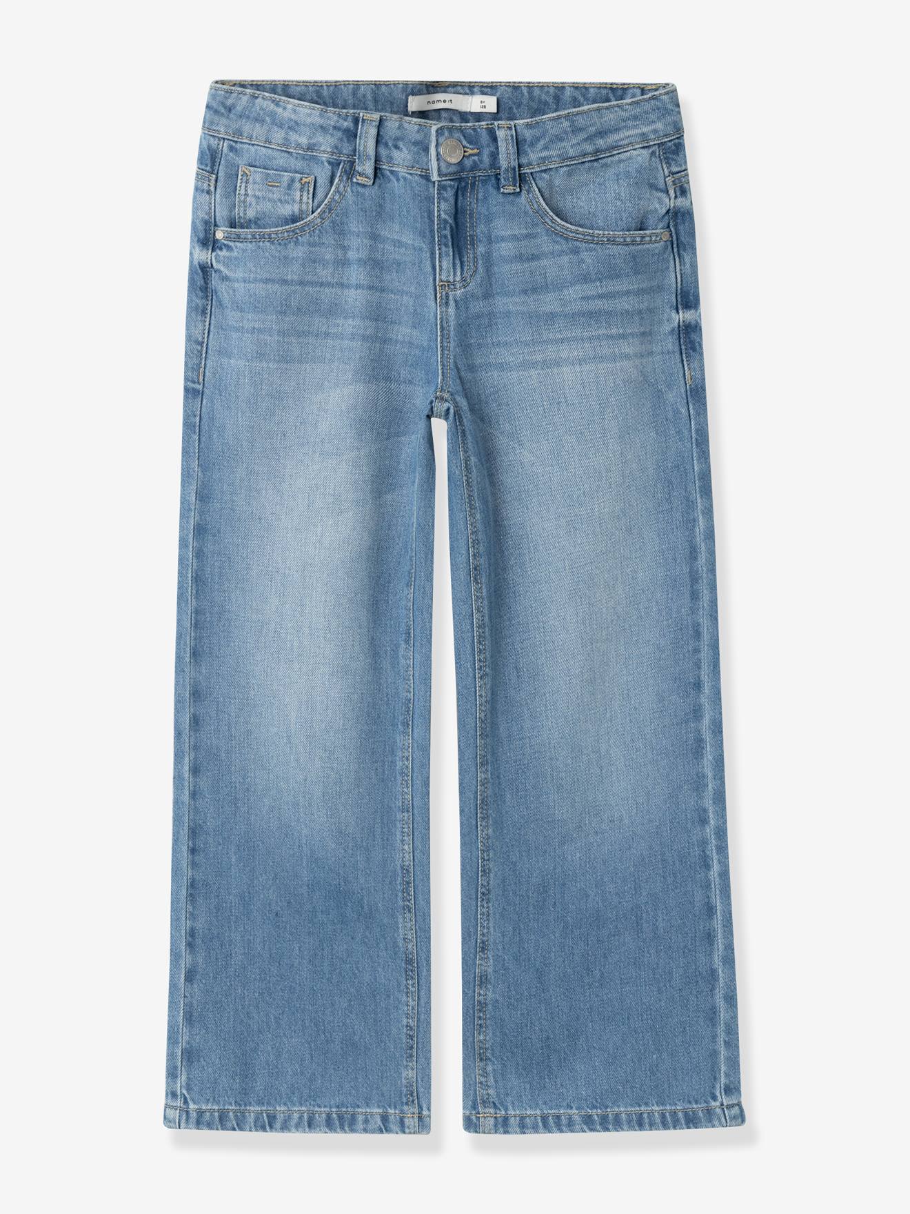 Wijde jeans voor meisjes NAME IT jeansblauw