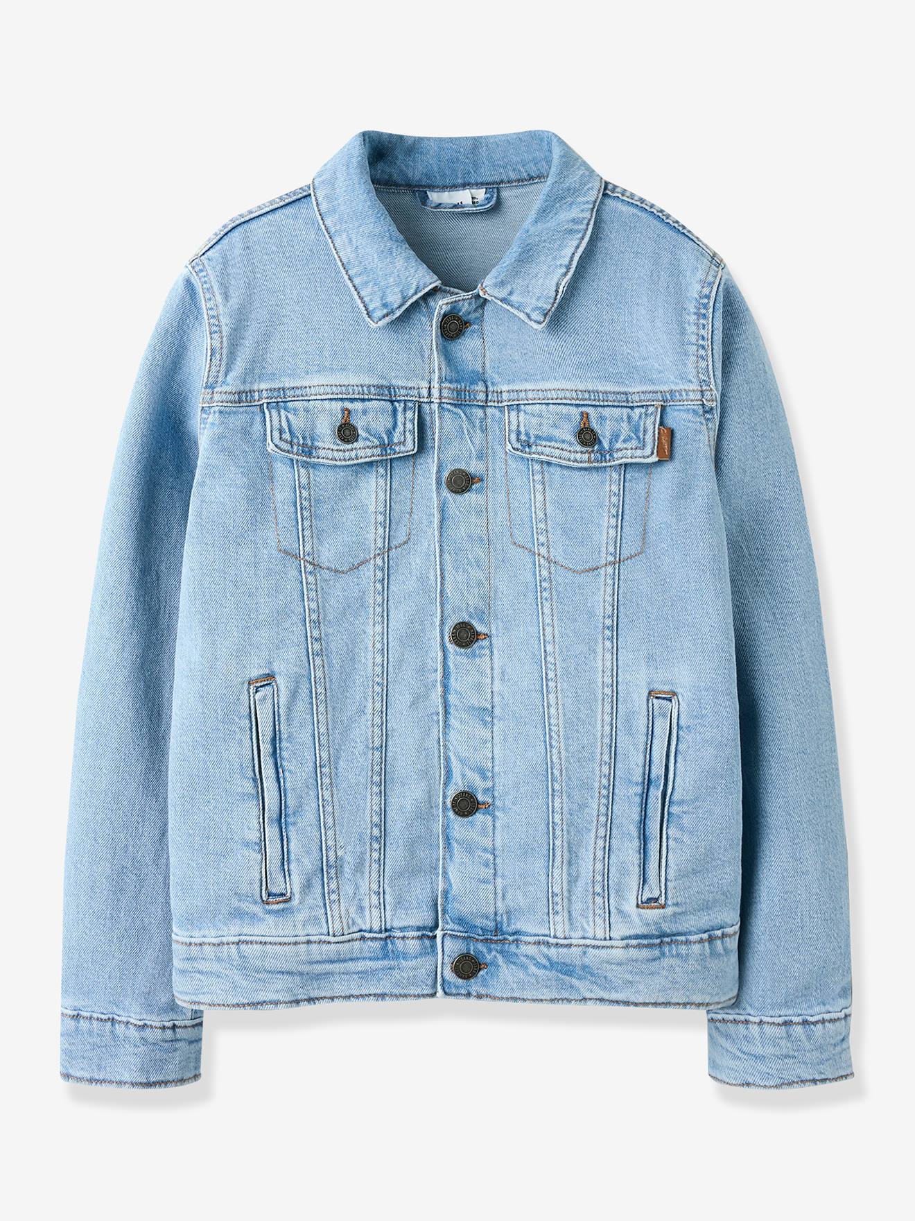 NAME IT jeansjas voor jongens van gerecycled katoen gebleekt denim