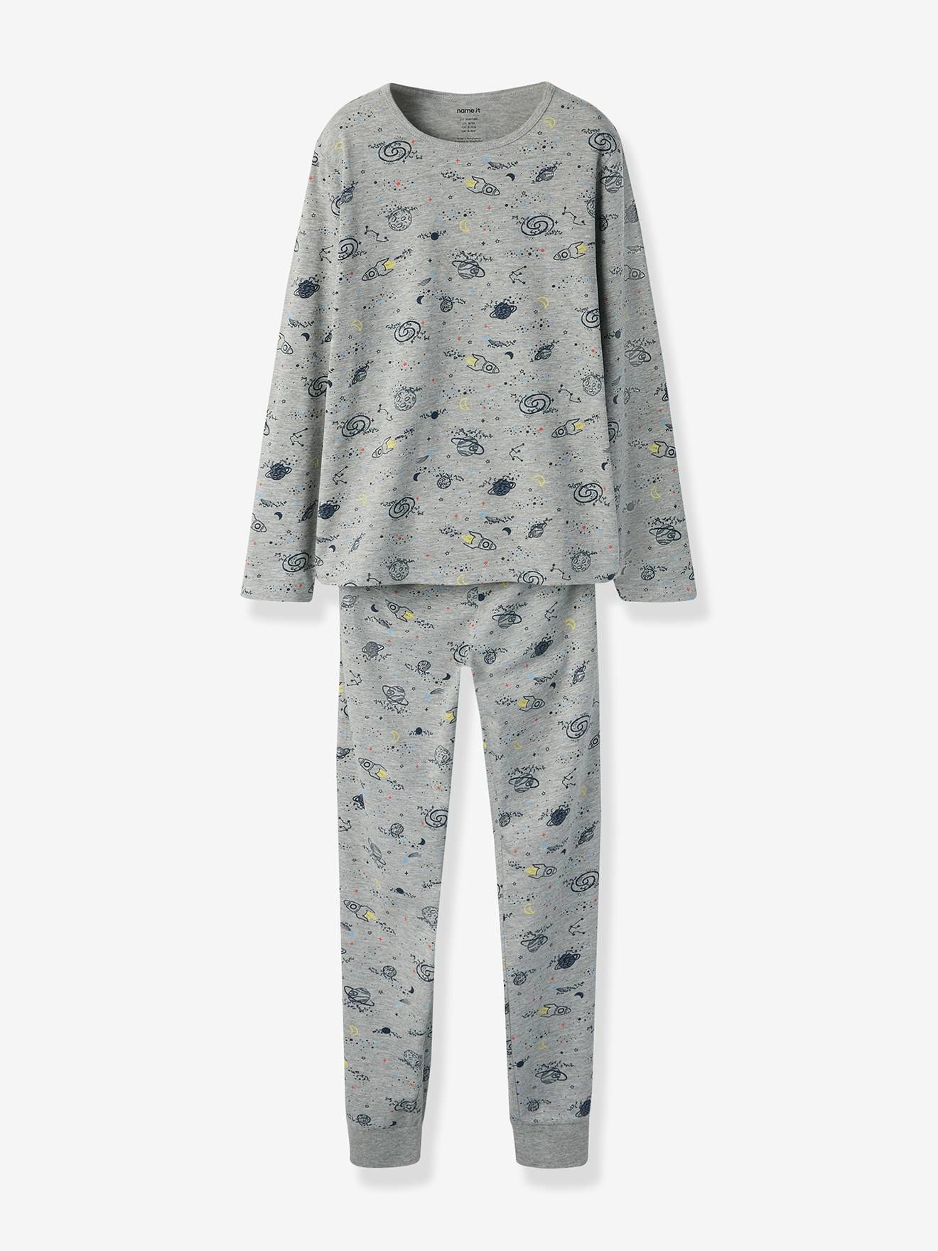 NAME IT pyjama ESPACE voor jongens gemêleerd grijs